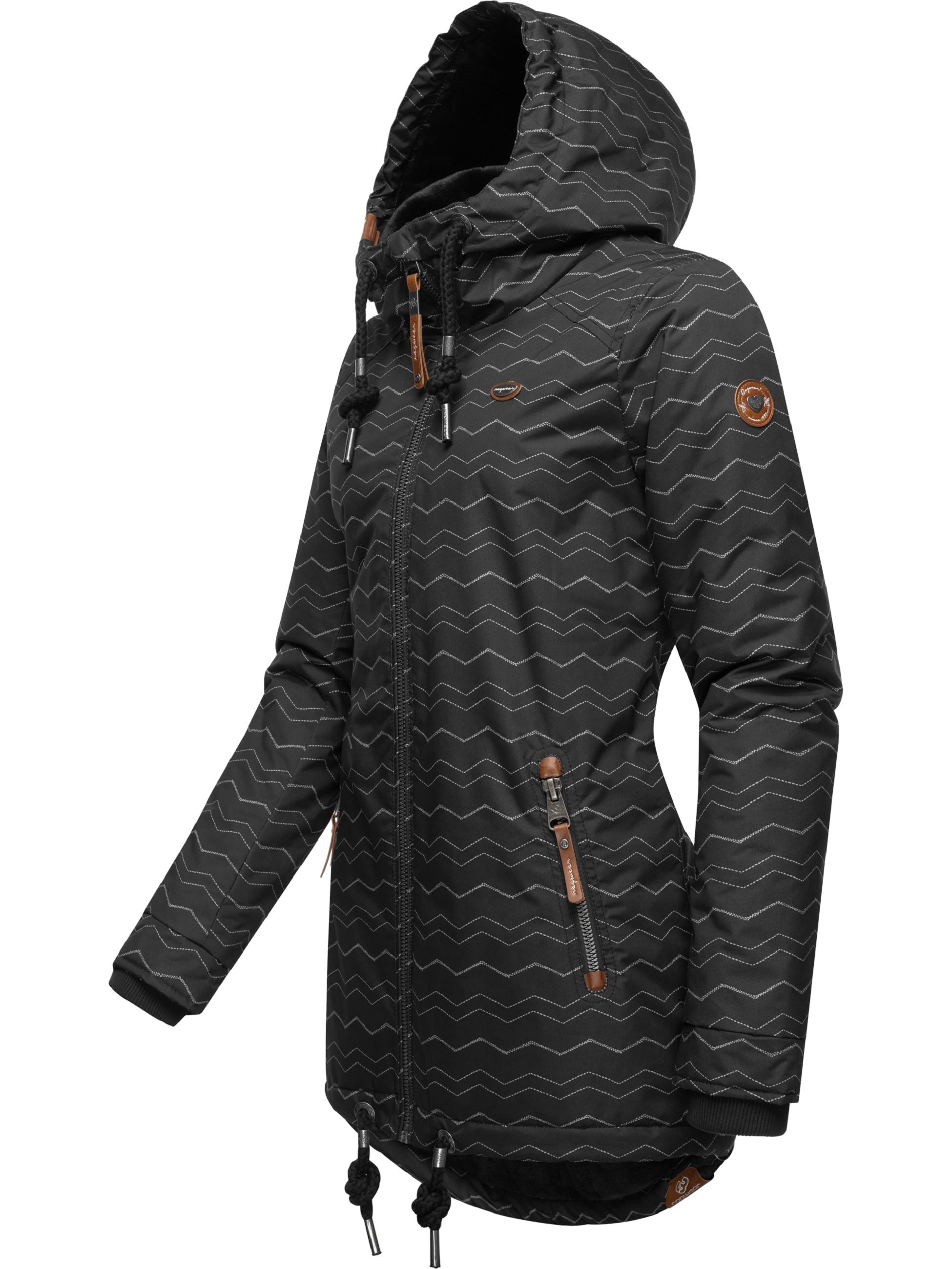 Winterparka mit Kapuze "Zuzka Winter" Black Zig Zag22