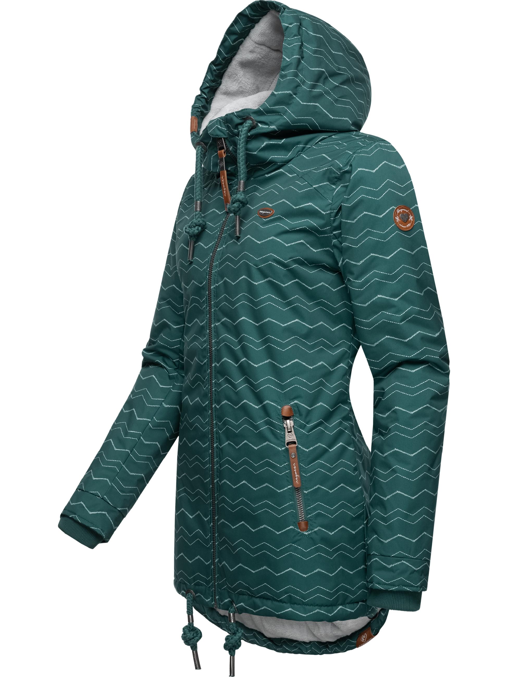 Wasserdichter Winterparka mit Kapuze "Zuzka Winter" Dark Green Zig Zag22