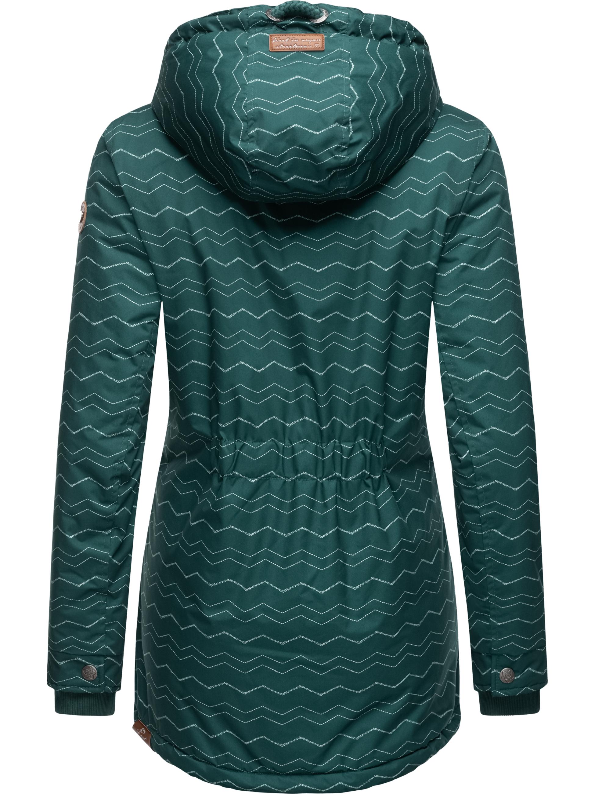 Wasserdichter Winterparka mit Kapuze "Zuzka Winter" Dark Green Zig Zag22