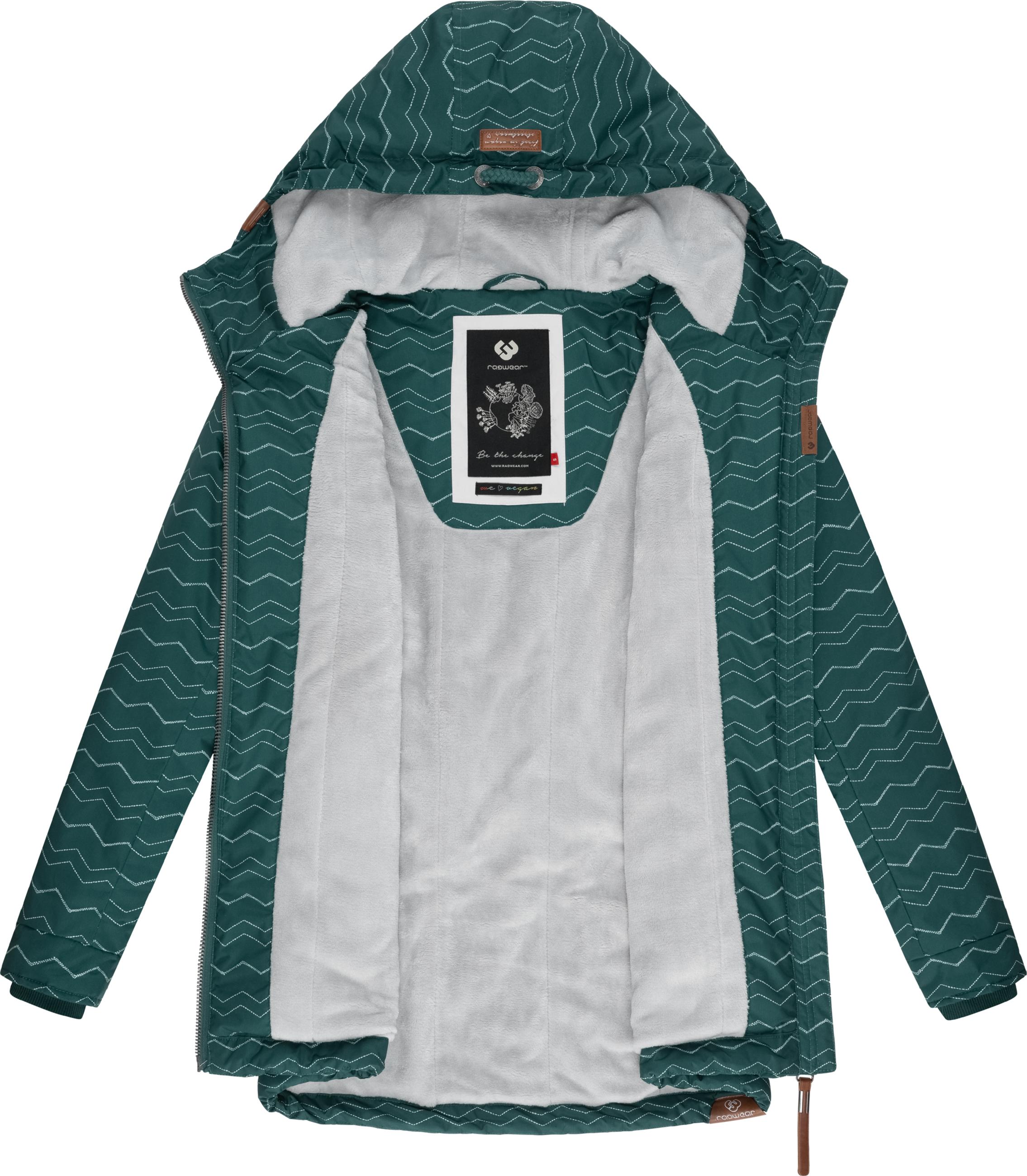 Wasserdichter Winterparka mit Kapuze "Zuzka Winter" Dark Green Zig Zag22