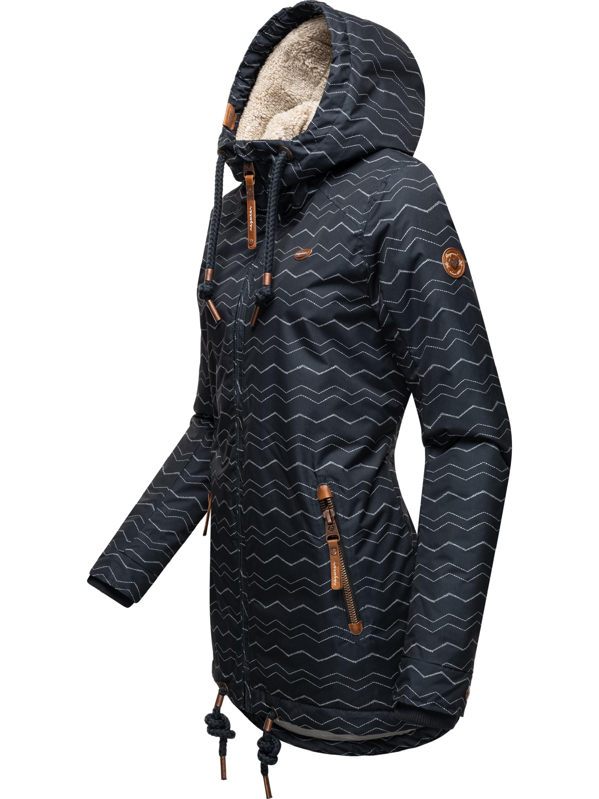 Winterparka mit Kapuze "Zuzka Winter" Navy Zig Zag21