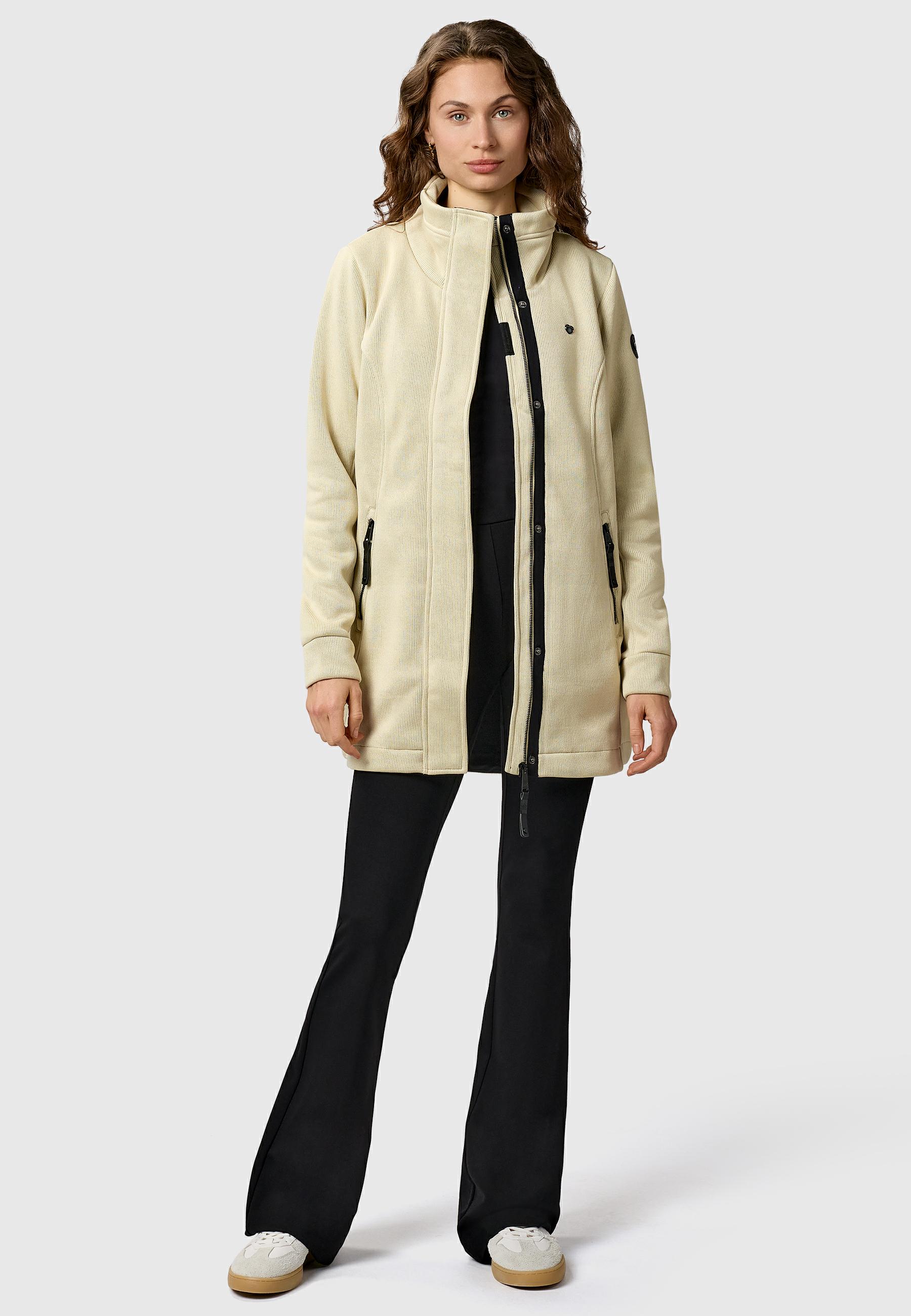 Übergangs Sweatmantel mit hohem Kragen "Letrice Bonded" Ecru24