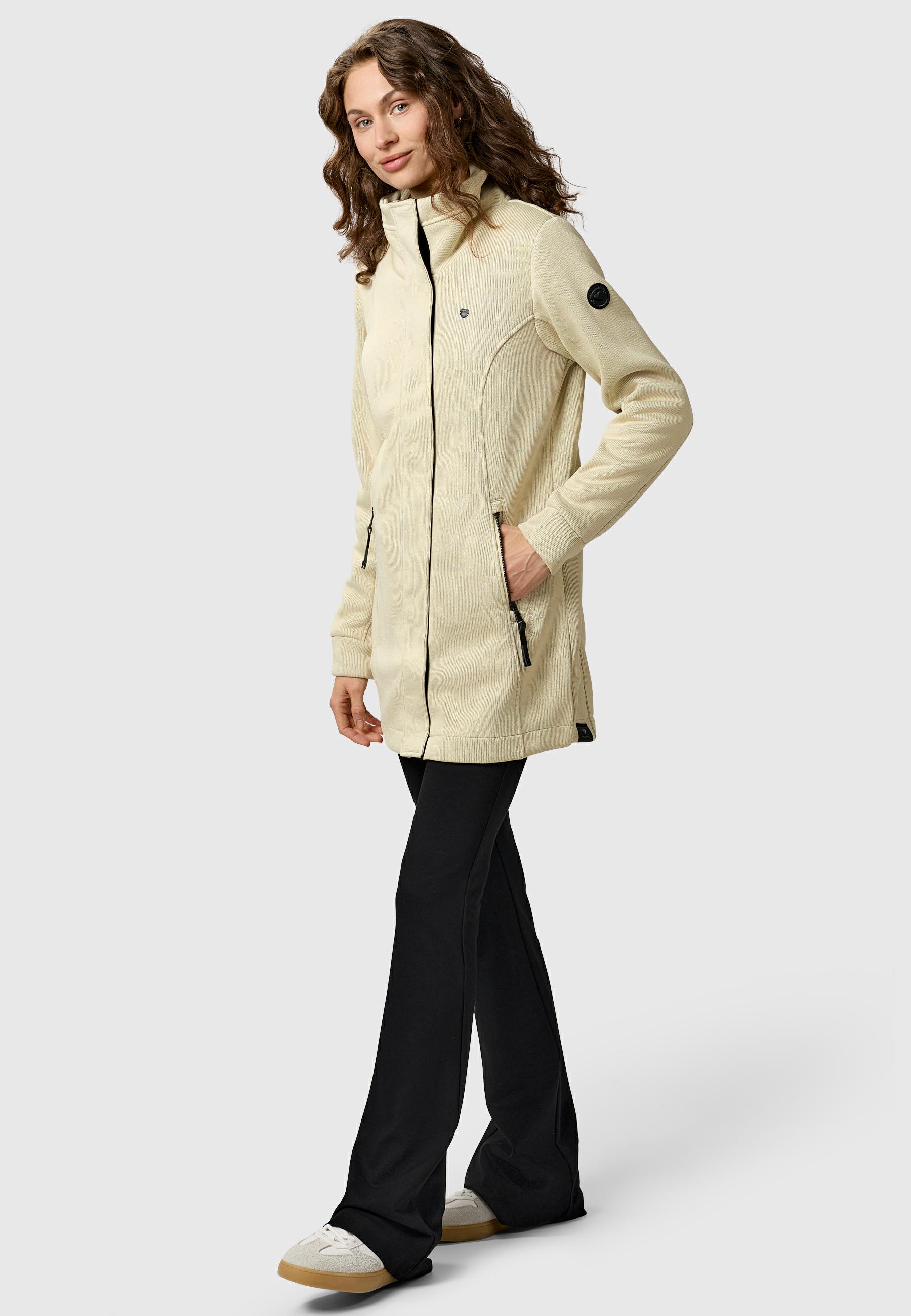 Übergangs Sweatmantel mit hohem Kragen "Letrice Bonded" Ecru24