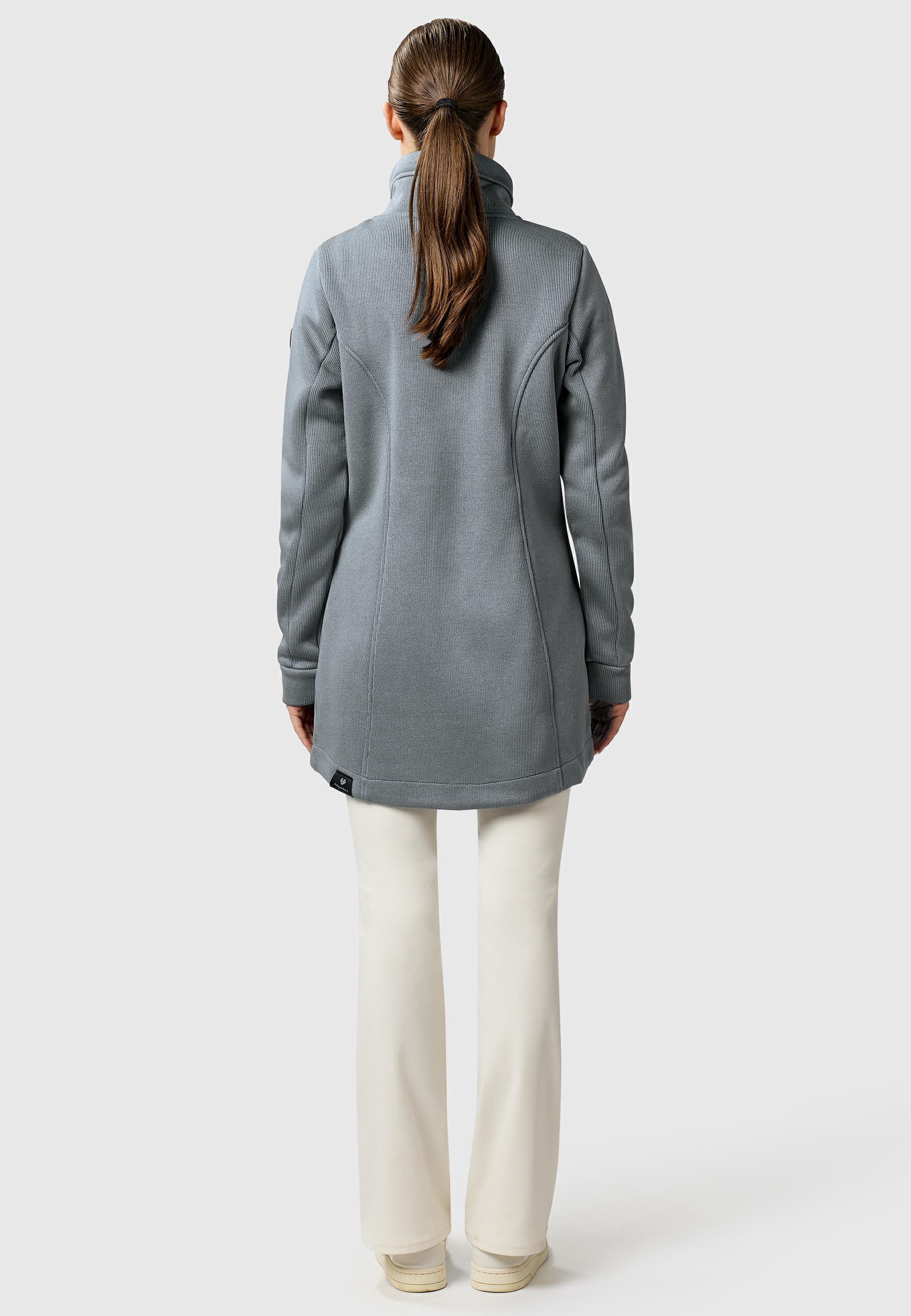 Übergangs Sweatmantel mit hohem Kragen "Letrice Bonded" Grey24