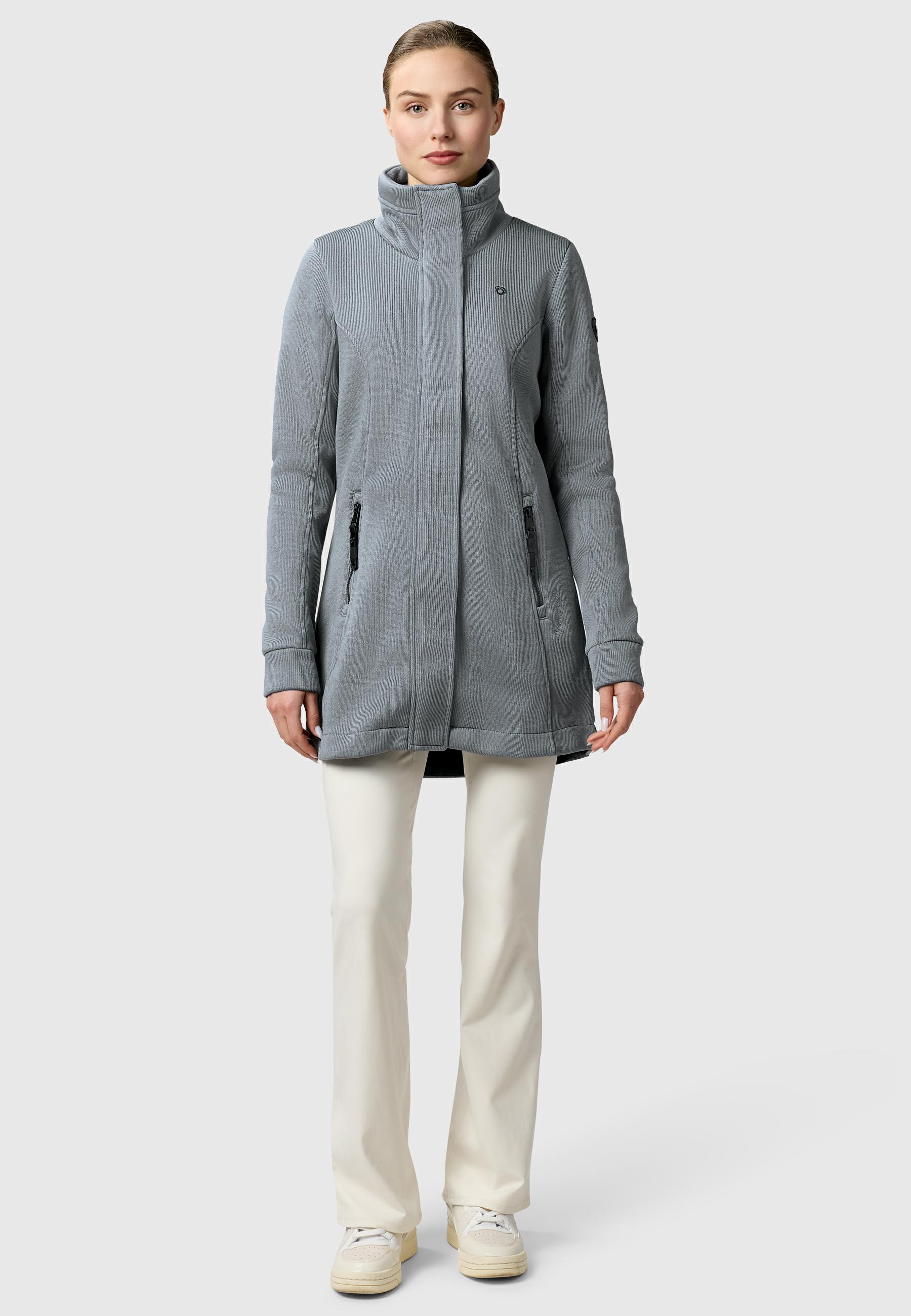 Übergangs Sweatmantel mit hohem Kragen "Letrice Bonded" Grey24