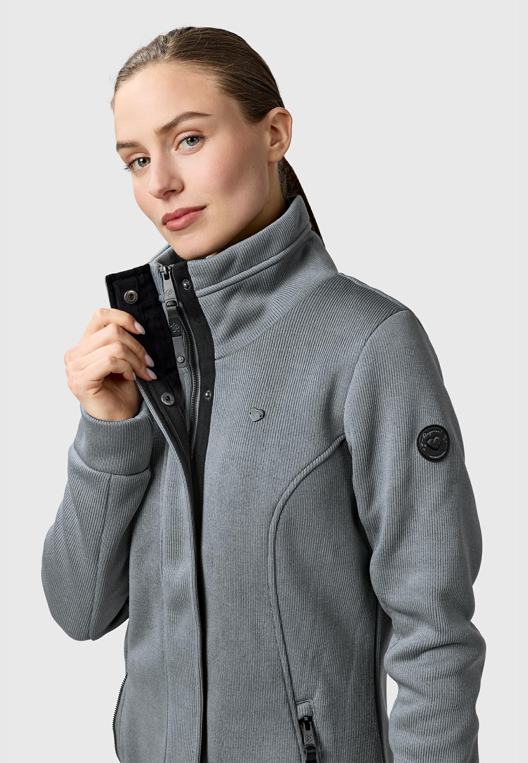 Übergangs Sweatmantel mit hohem Kragen "Letrice Bonded" Grey24