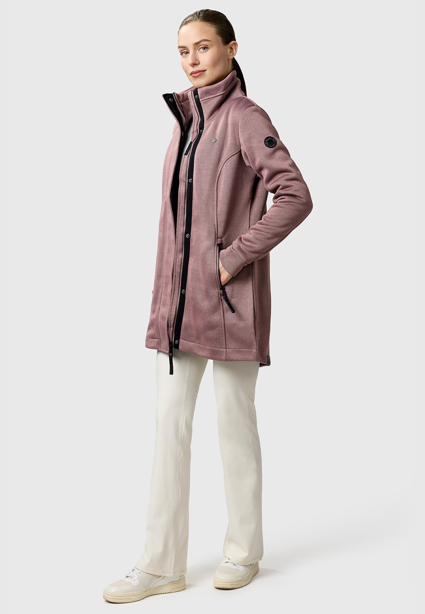 Übergangs Sweatmantel mit hohem Kragen "Letrice Bonded" Mauve24