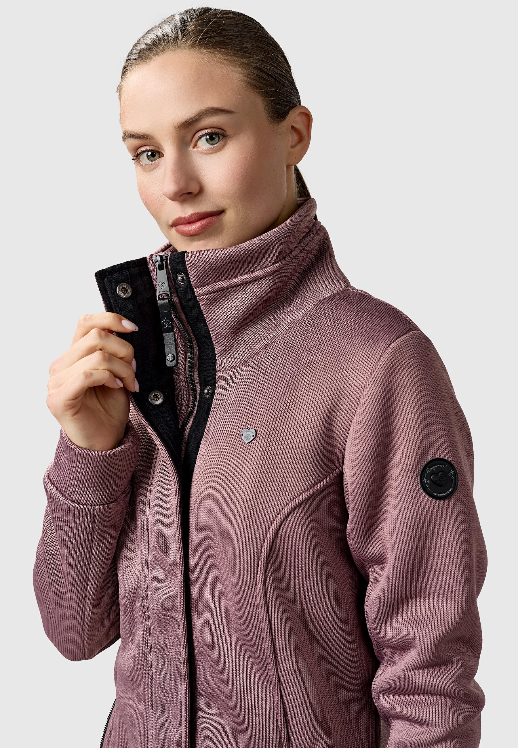 Übergangs Sweatmantel mit hohem Kragen "Letrice Bonded" Mauve24