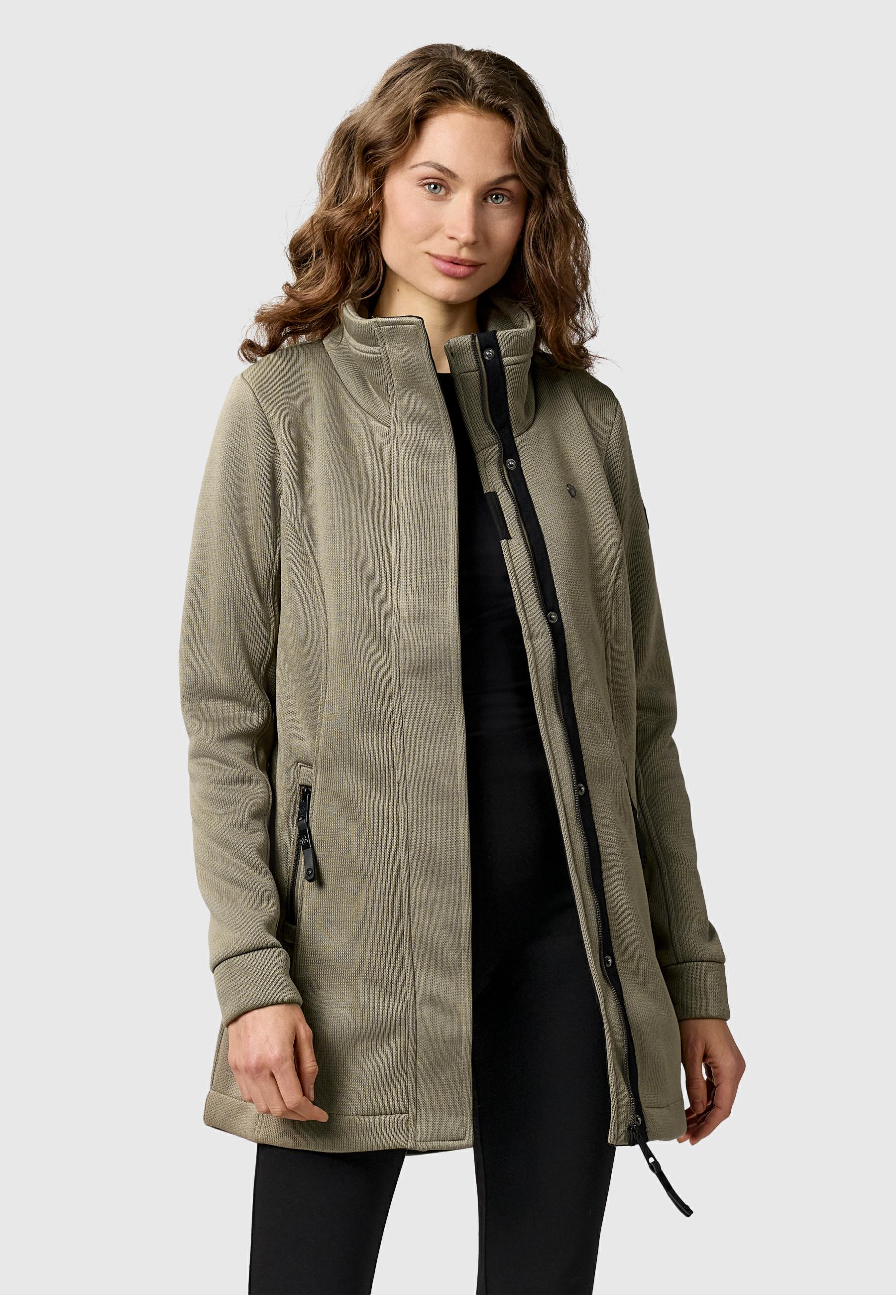 Übergangs Sweatmantel mit hohem Kragen "Letrice Bonded" Mocca24