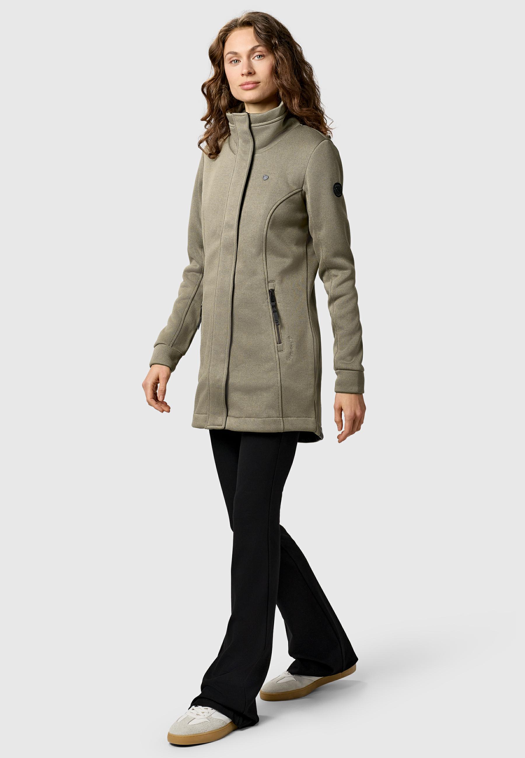 Übergangs Sweatmantel mit hohem Kragen "Letrice Bonded" Mocca24