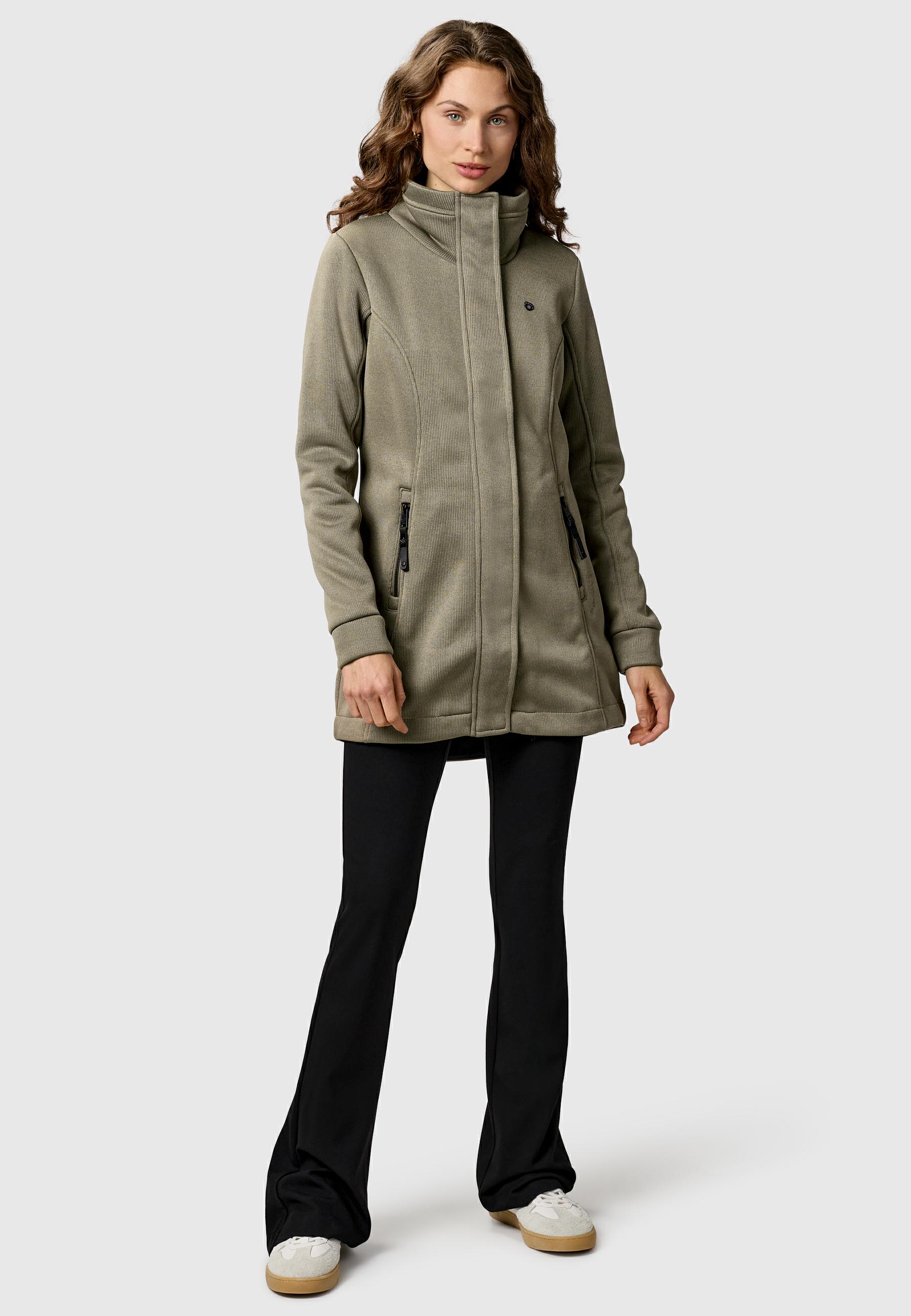 Übergangs Sweatmantel mit hohem Kragen "Letrice Bonded" Mocca24