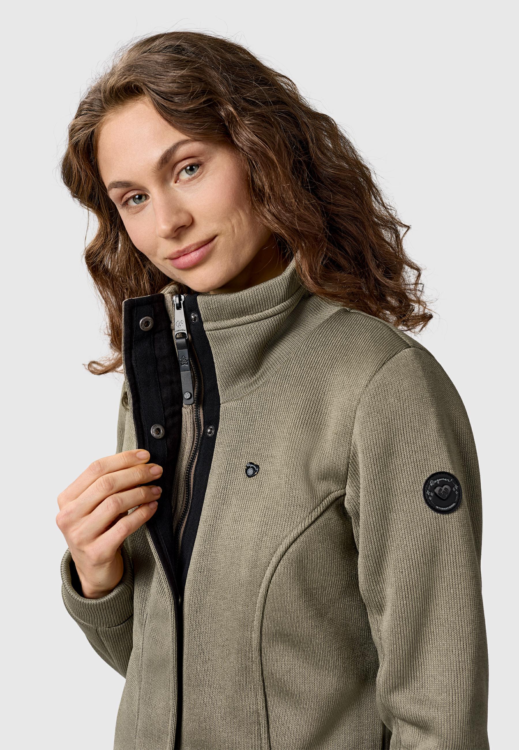 Übergangs Sweatmantel mit hohem Kragen "Letrice Bonded" Mocca24