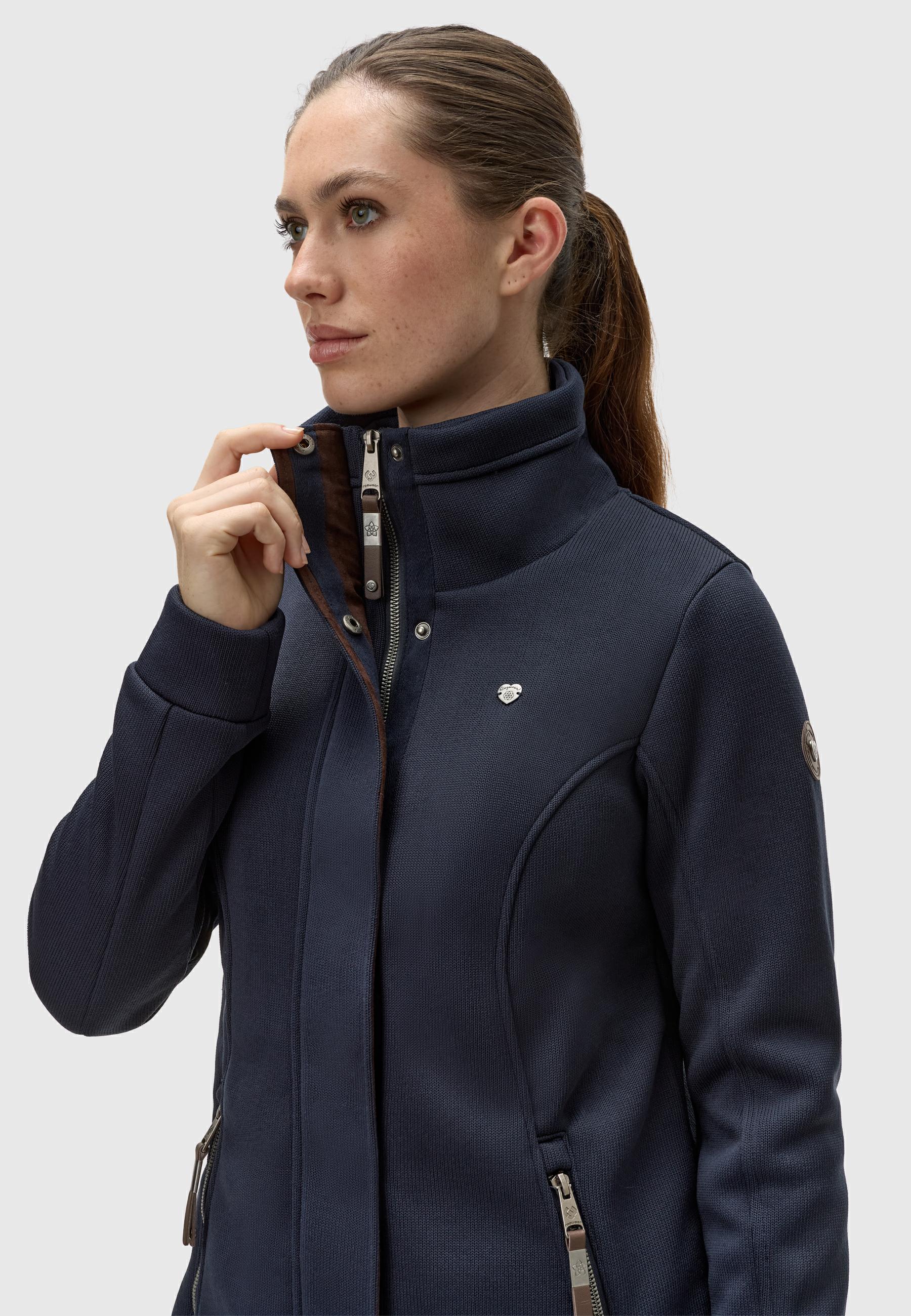 Übergangs Sweatmantel mit hohem Kragen "Letrice Bonded" Navy