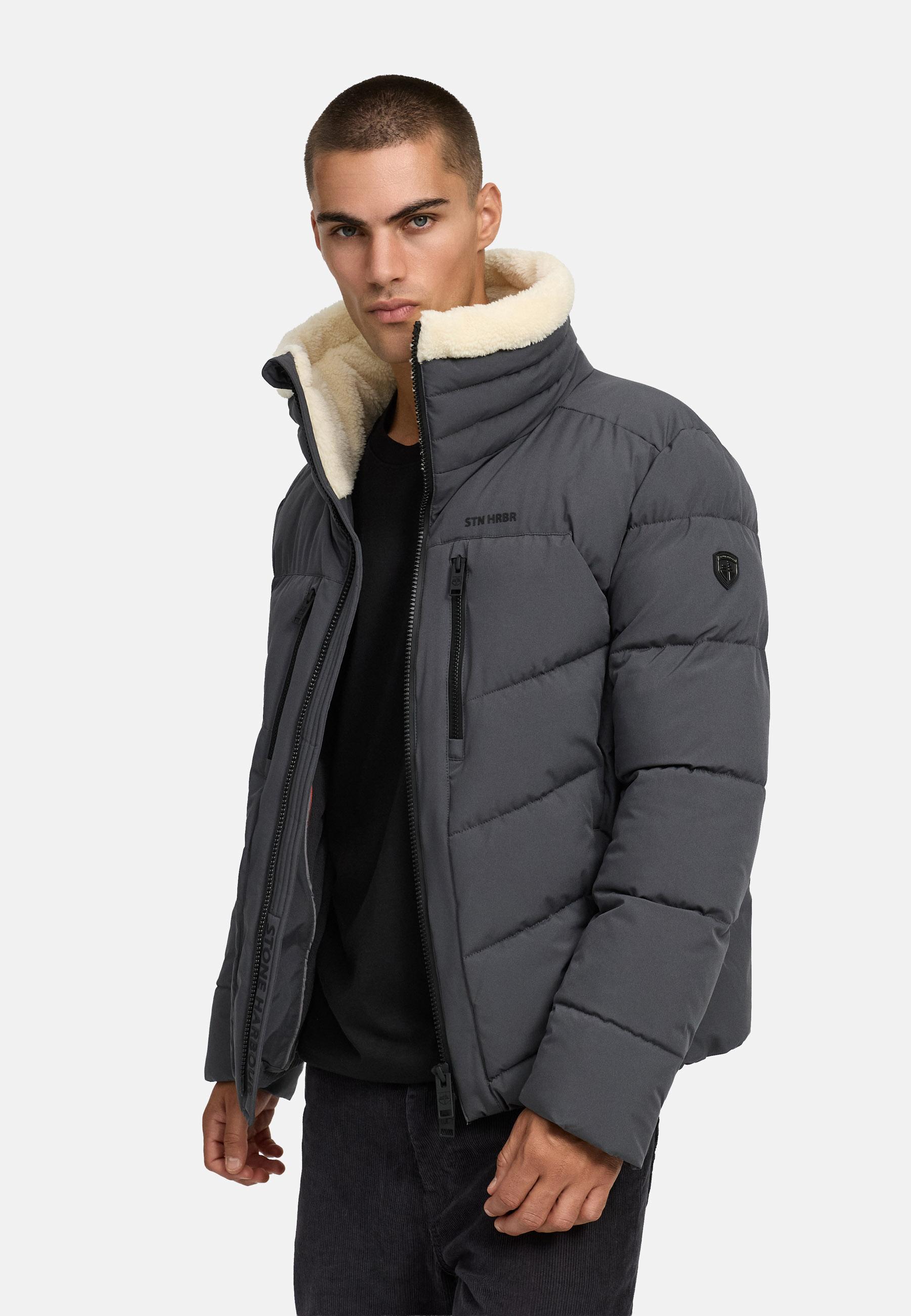 Winter Steppjacke mit kuscheligem Kragen "Ansello XX" Anthracite