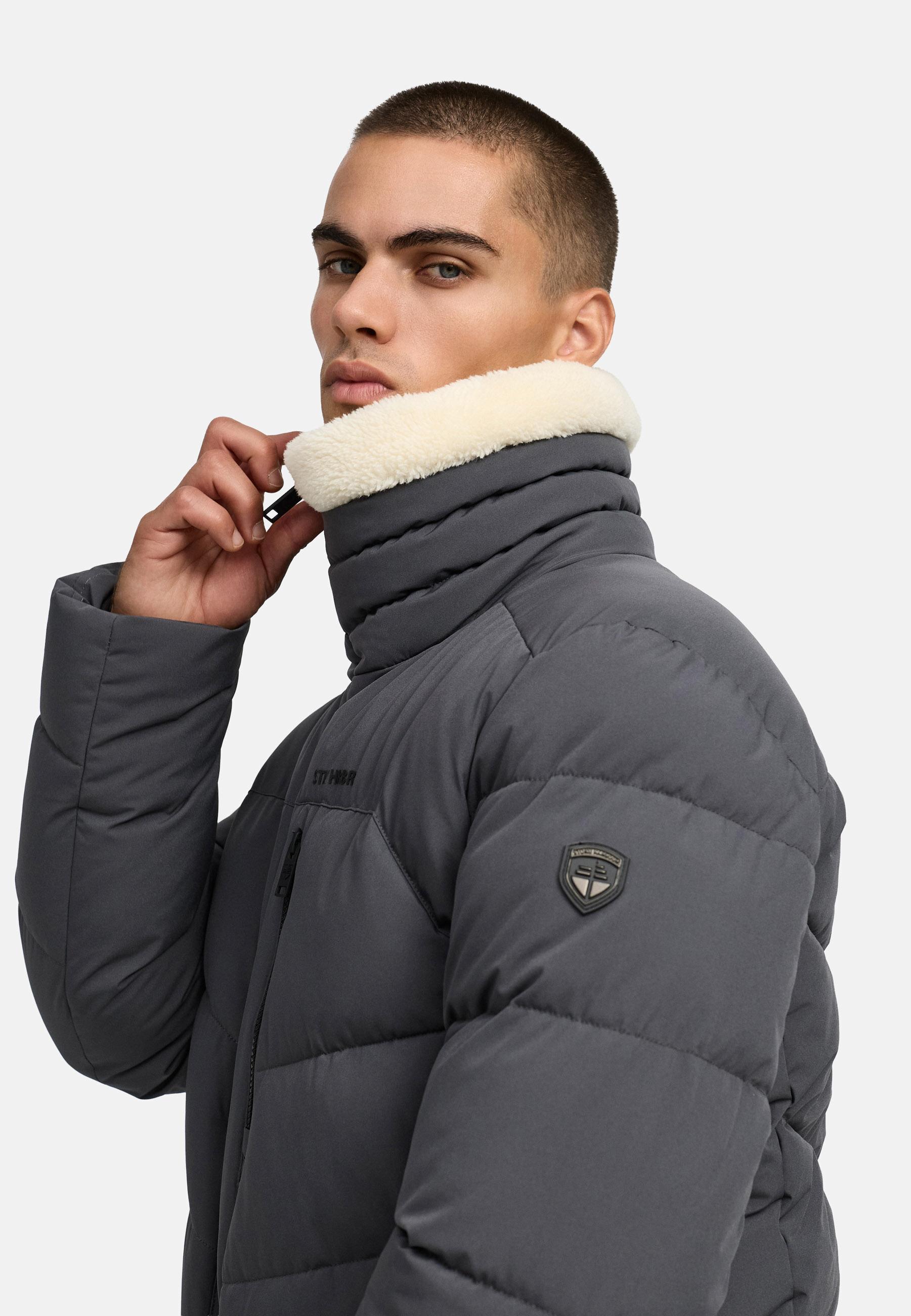 Winter Steppjacke mit kuscheligem Kragen "Ansello XX" Anthracite