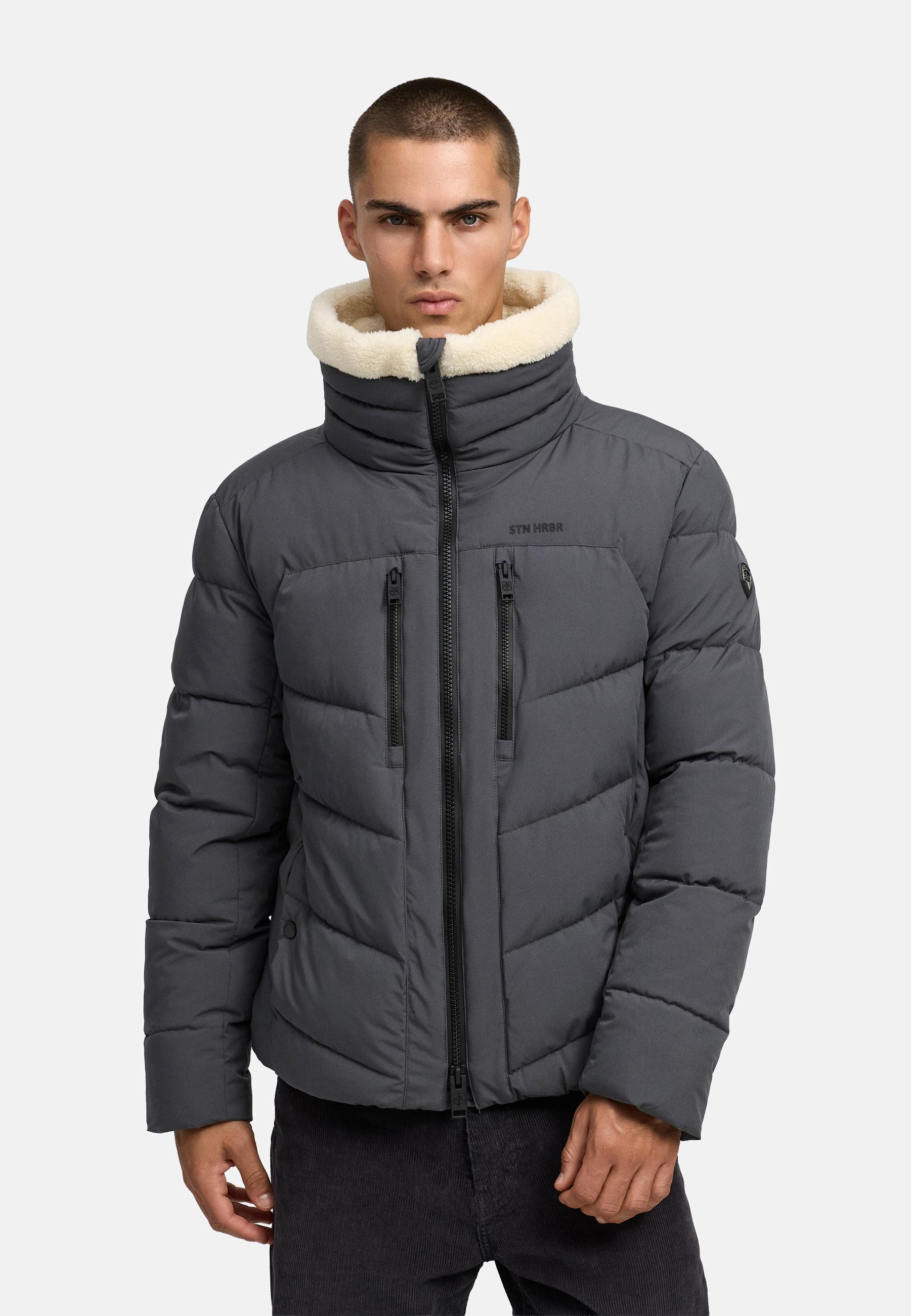 Winter Steppjacke mit kuscheligem Kragen "Ansello XX" Anthracite