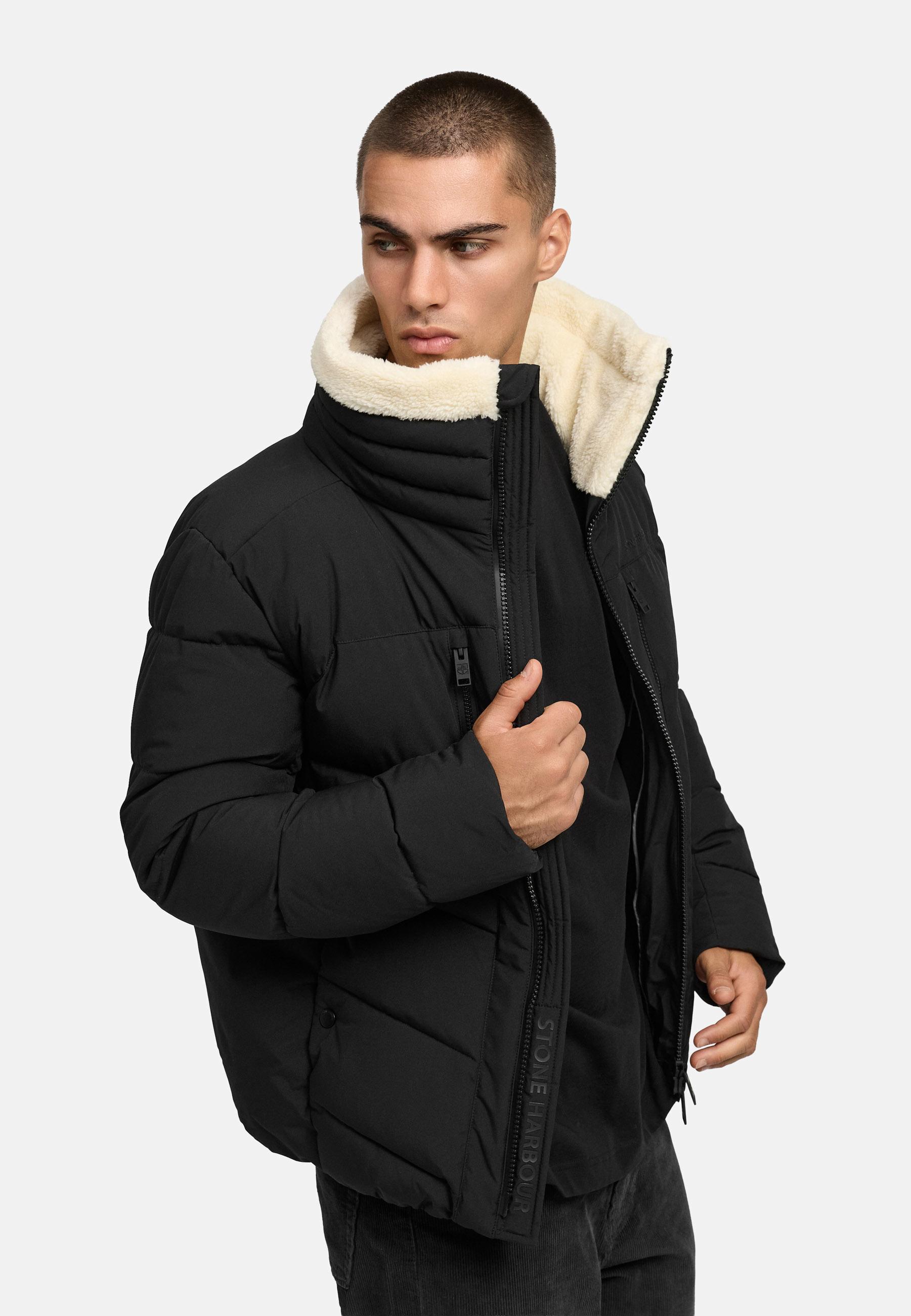 Winter Steppjacke mit kuscheligem Kragen "Ansello XX" Black