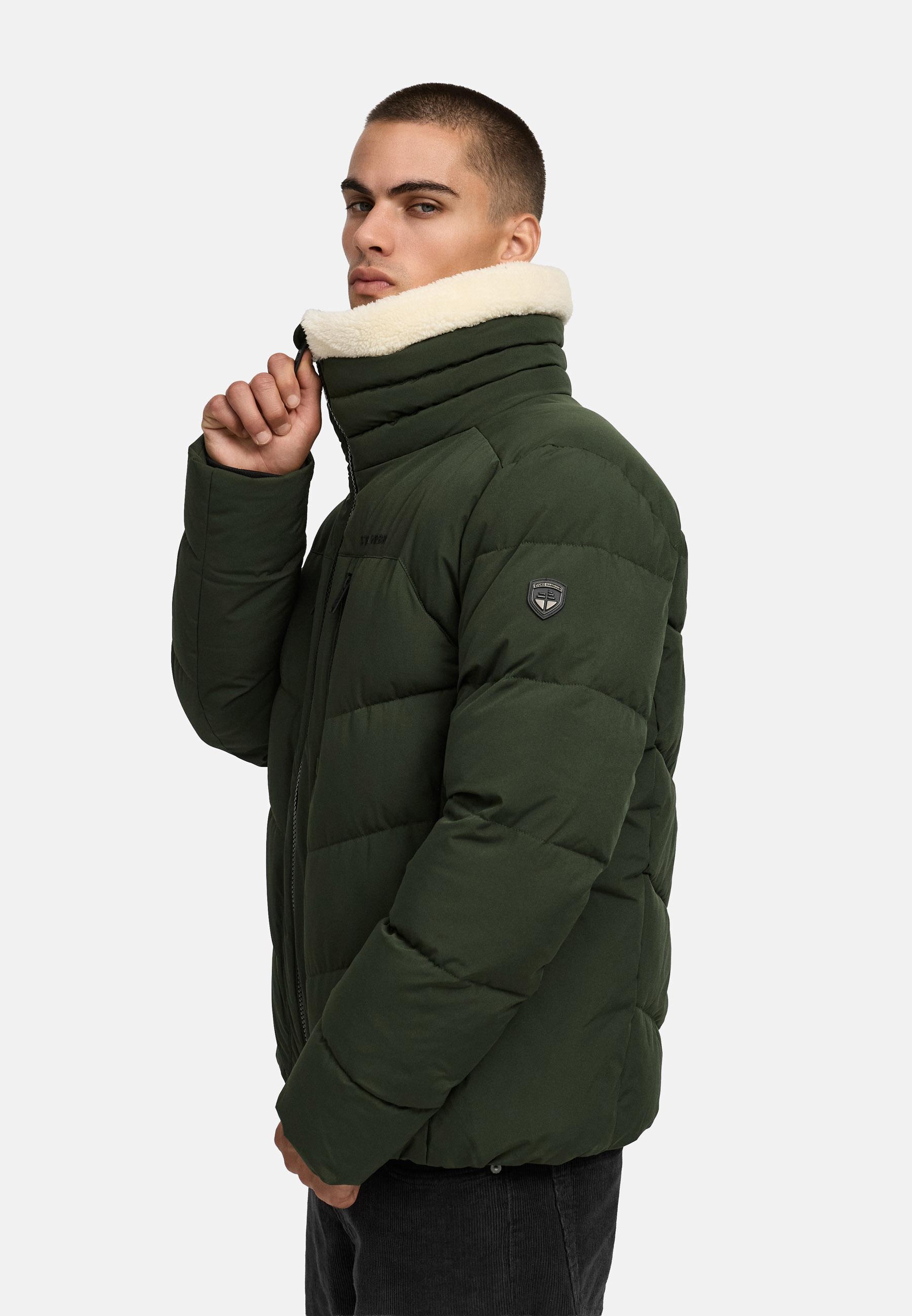 Winter Steppjacke mit kuscheligem Kragen "Ansello XX" Dark Olive