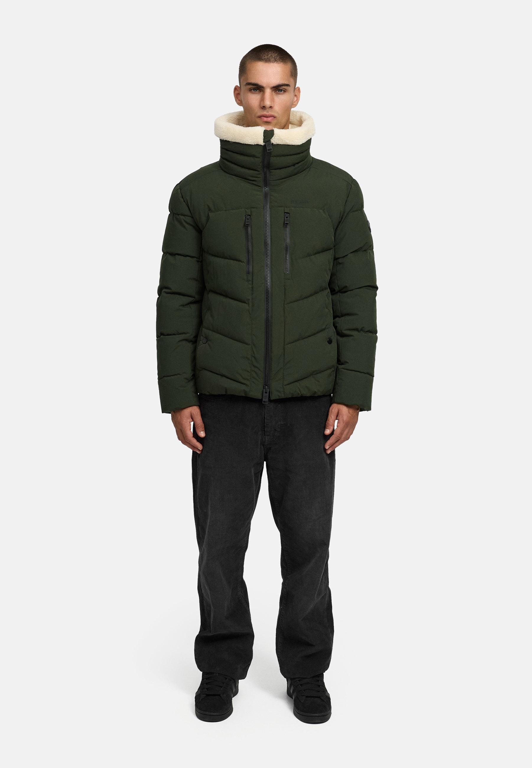 Winter Steppjacke mit kuscheligem Kragen "Ansello XX" Dark Olive