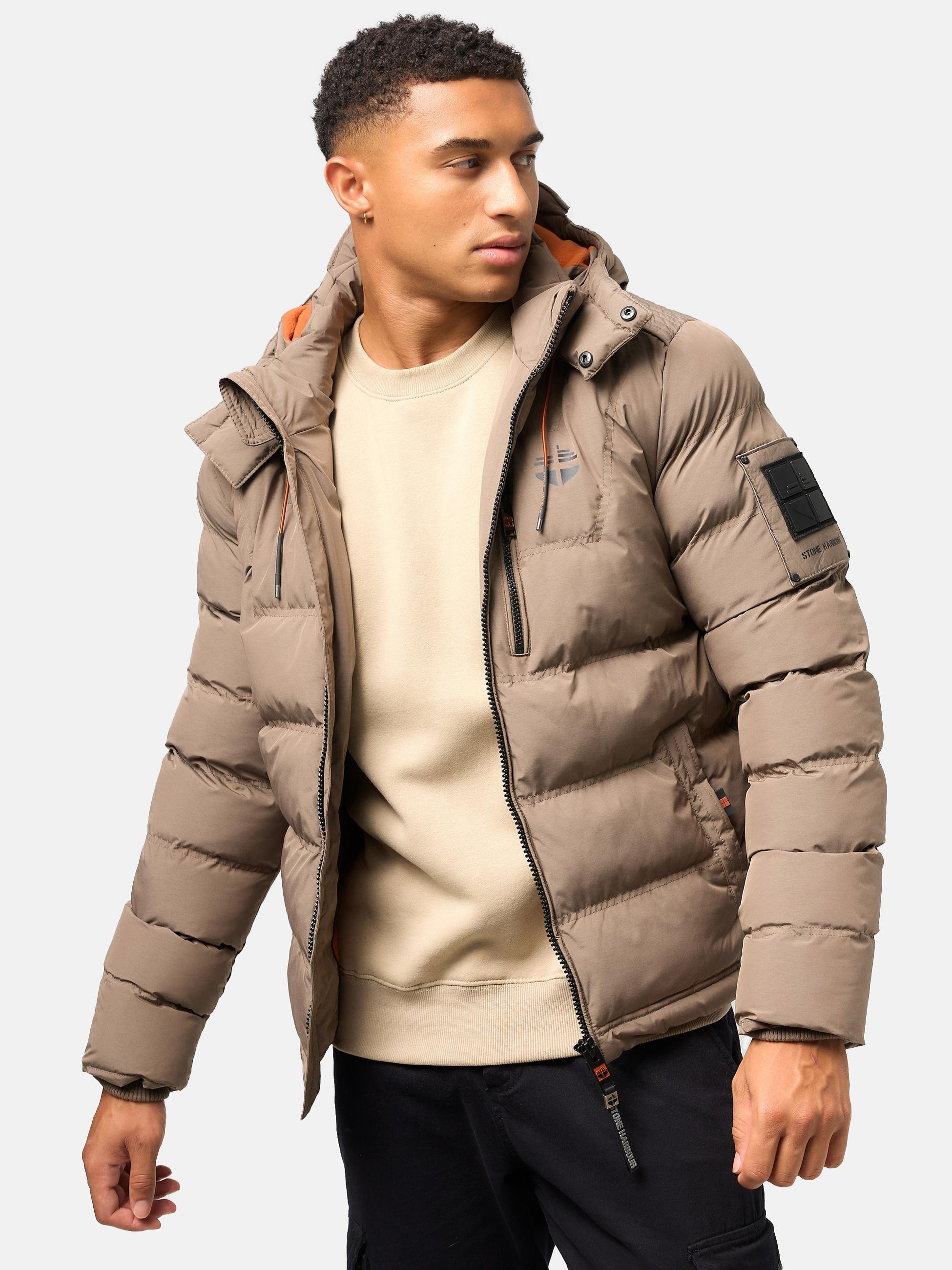 Kurze Winter Steppjacke "Arvidoo" Stone Brown