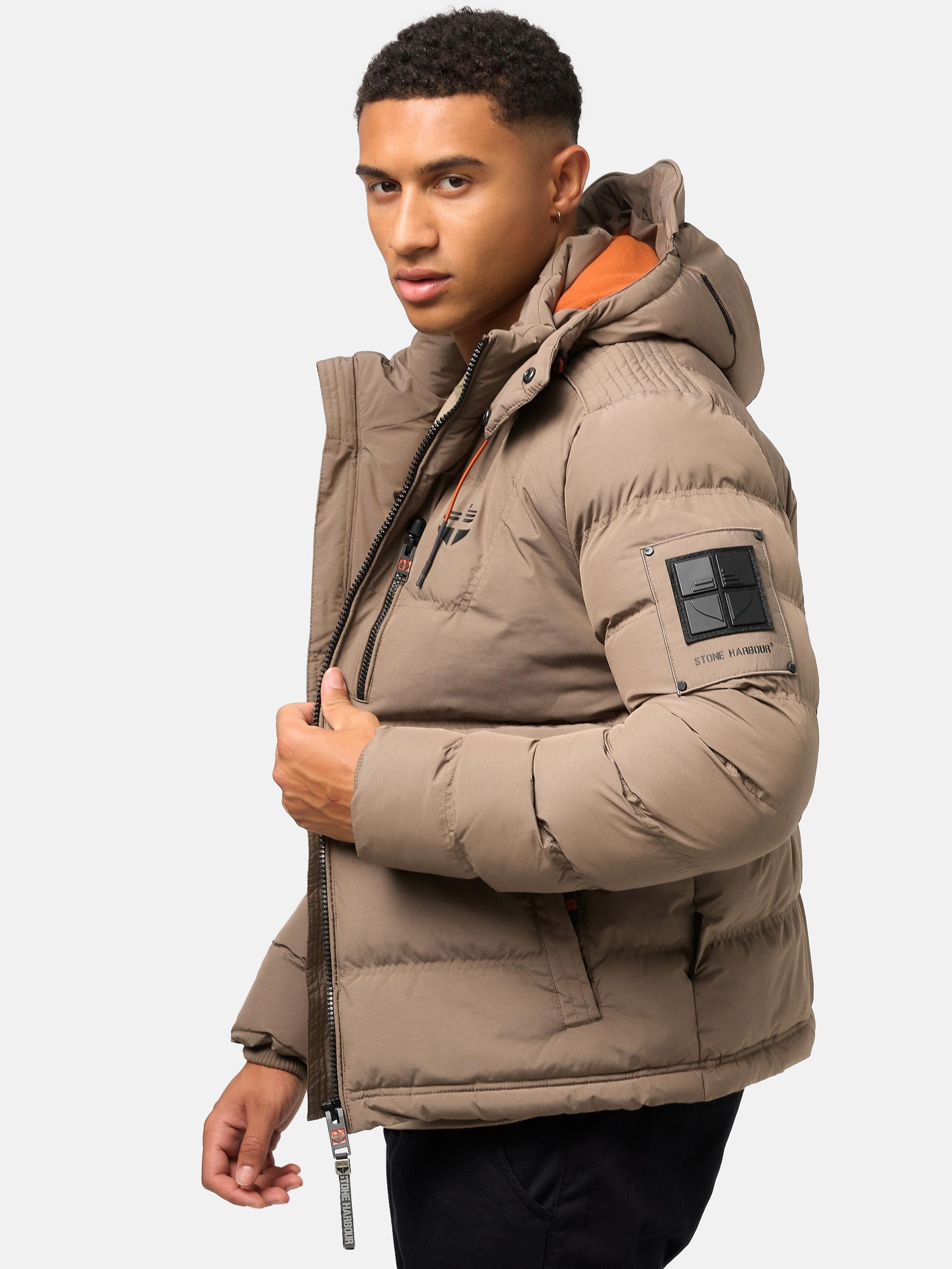 Kurze Winter Steppjacke "Arvidoo" Stone Brown