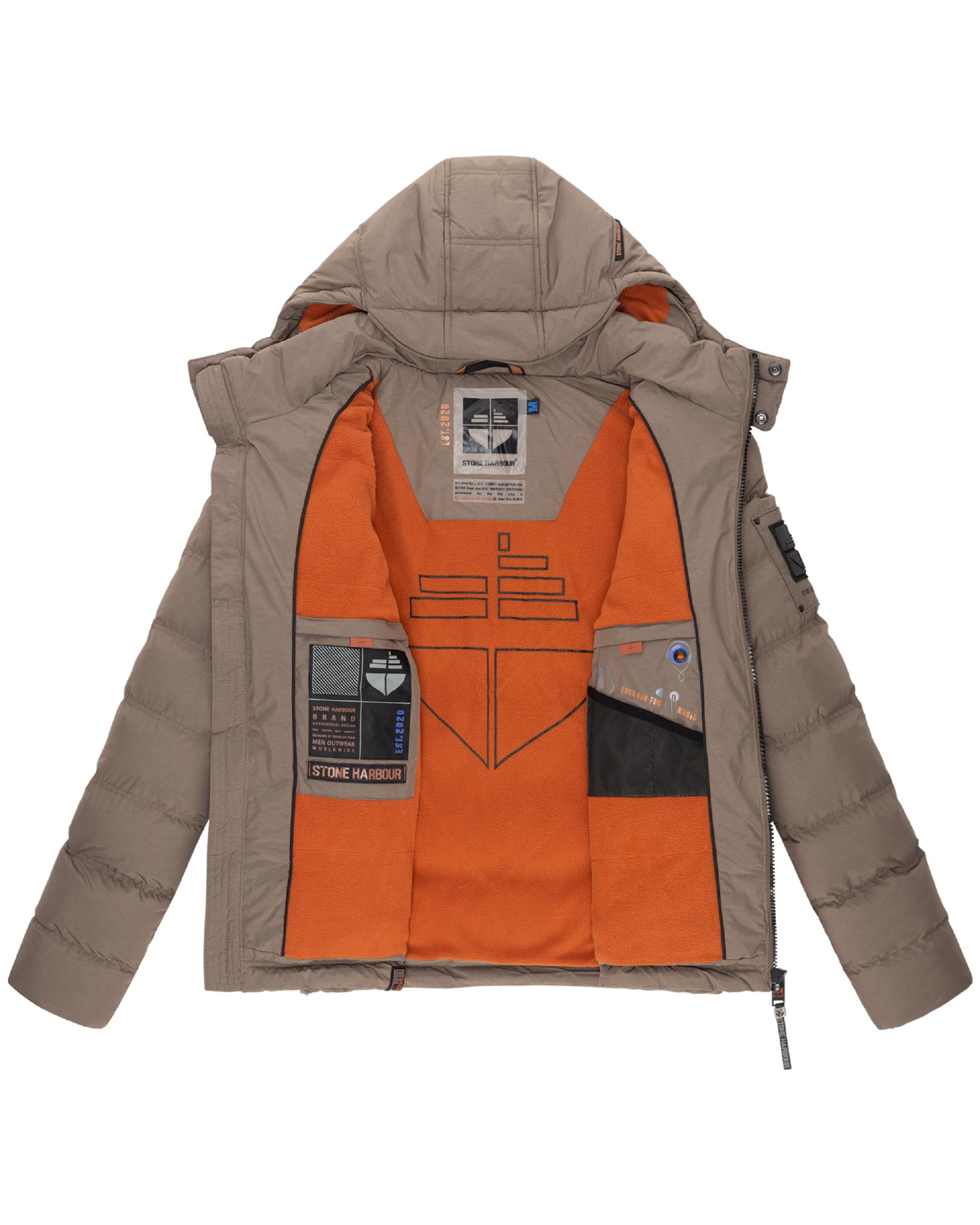 Kurze Winter Steppjacke "Arvidoo" Stone Brown