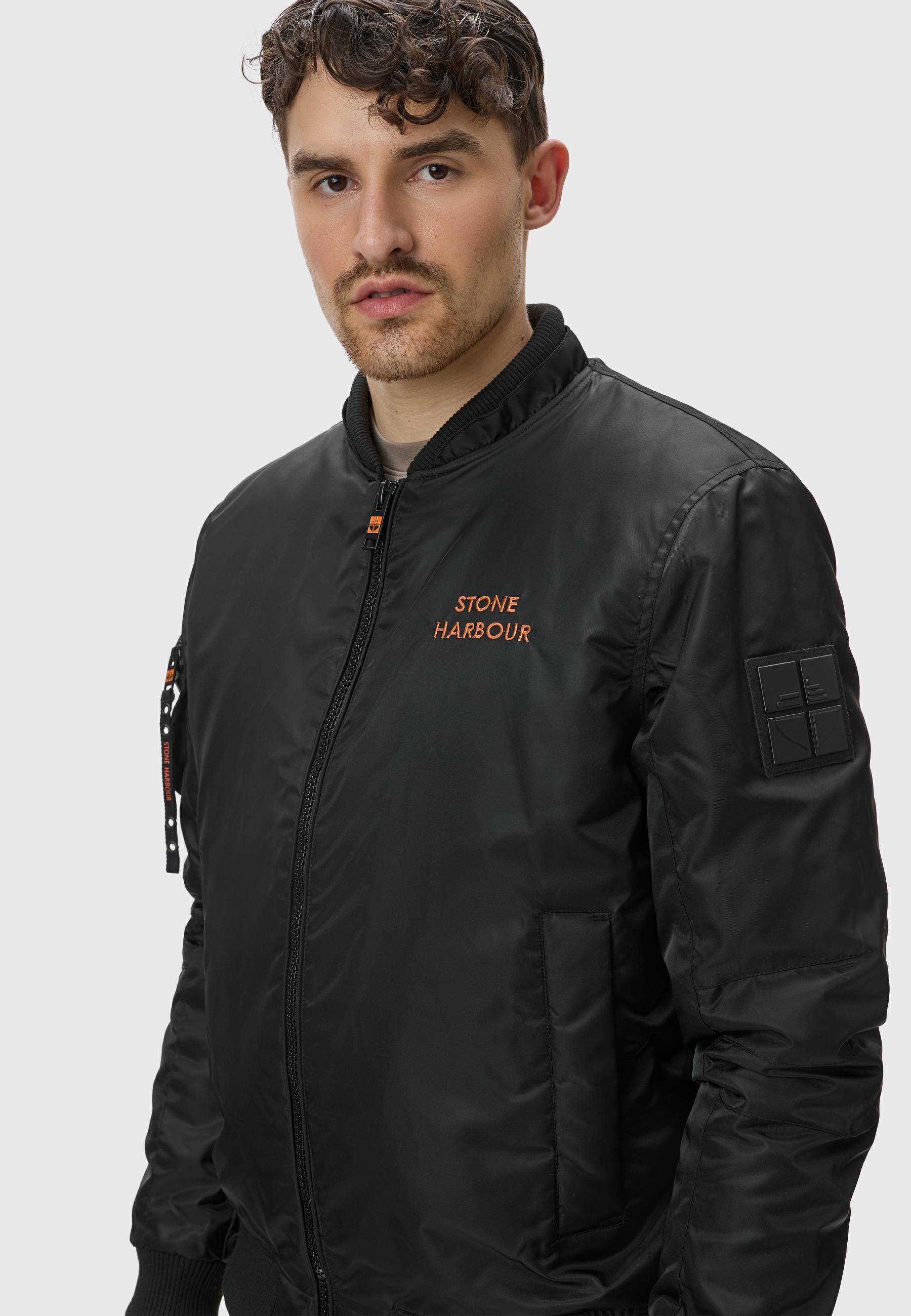 Modische Bomberjacke mit Ärmeltasche "Berkoo" Black