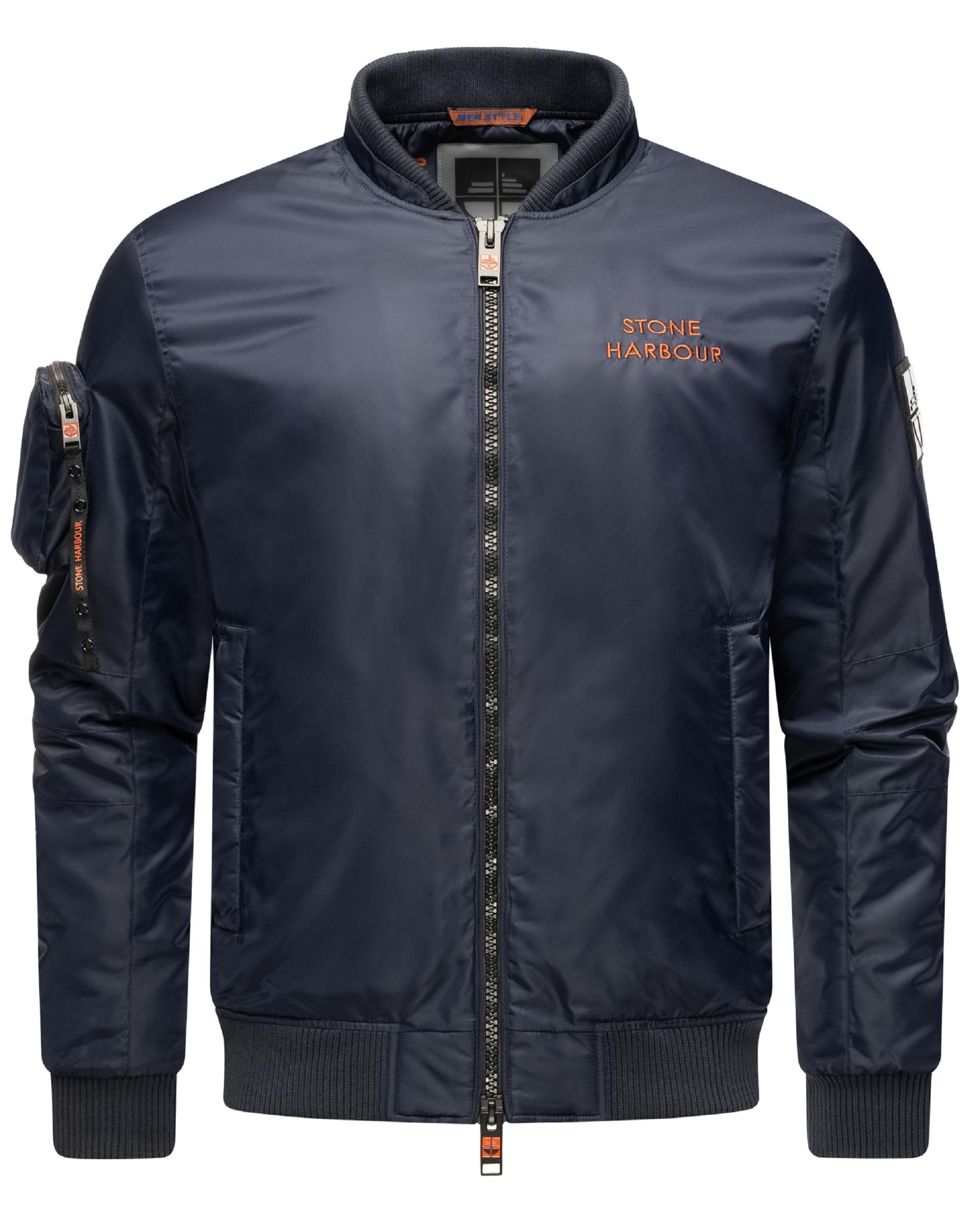 Modische Bomberjacke mit Ärmeltasche "Berkoo" Navy