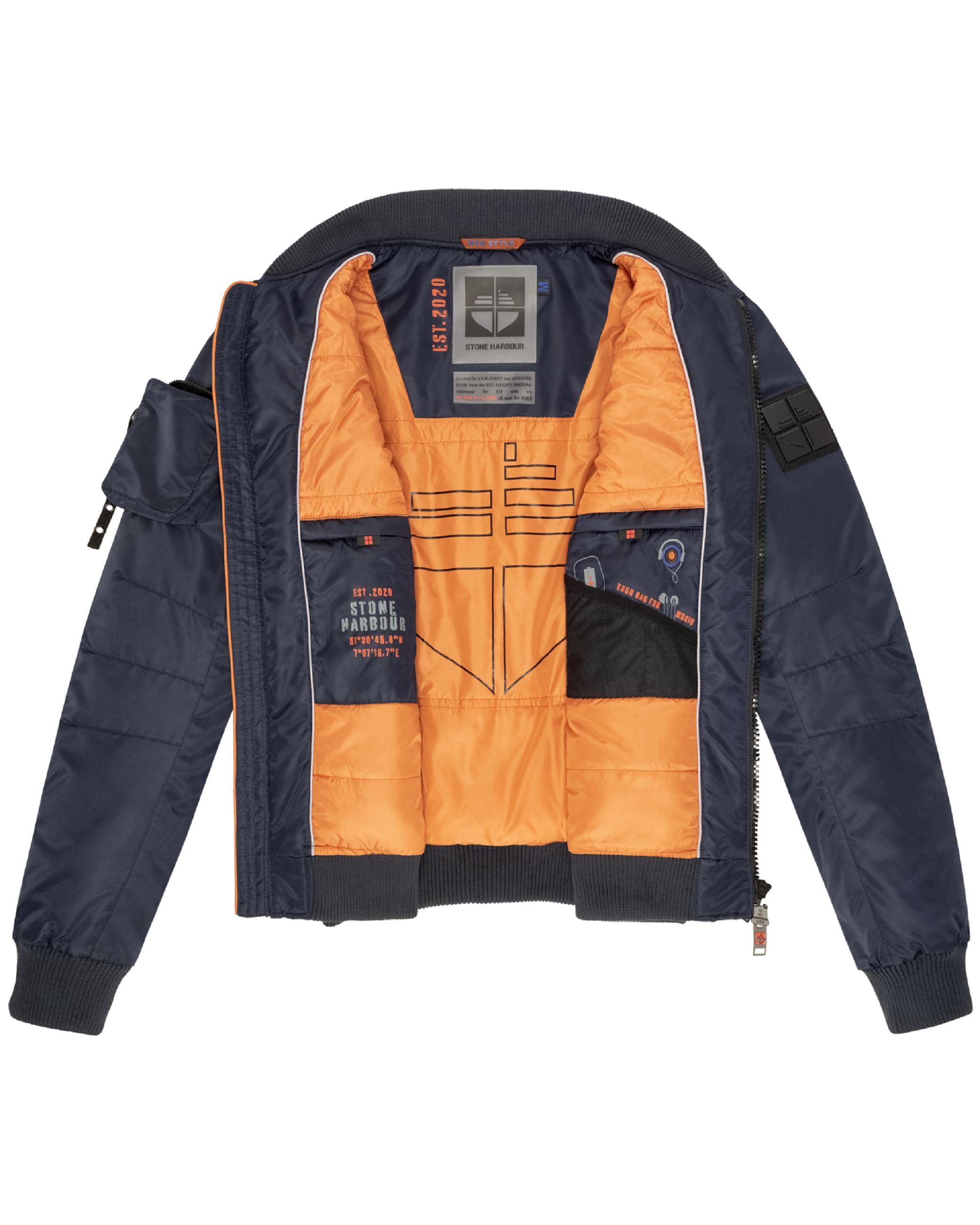 Modische Bomberjacke mit Ärmeltasche "Berkoo" Navy