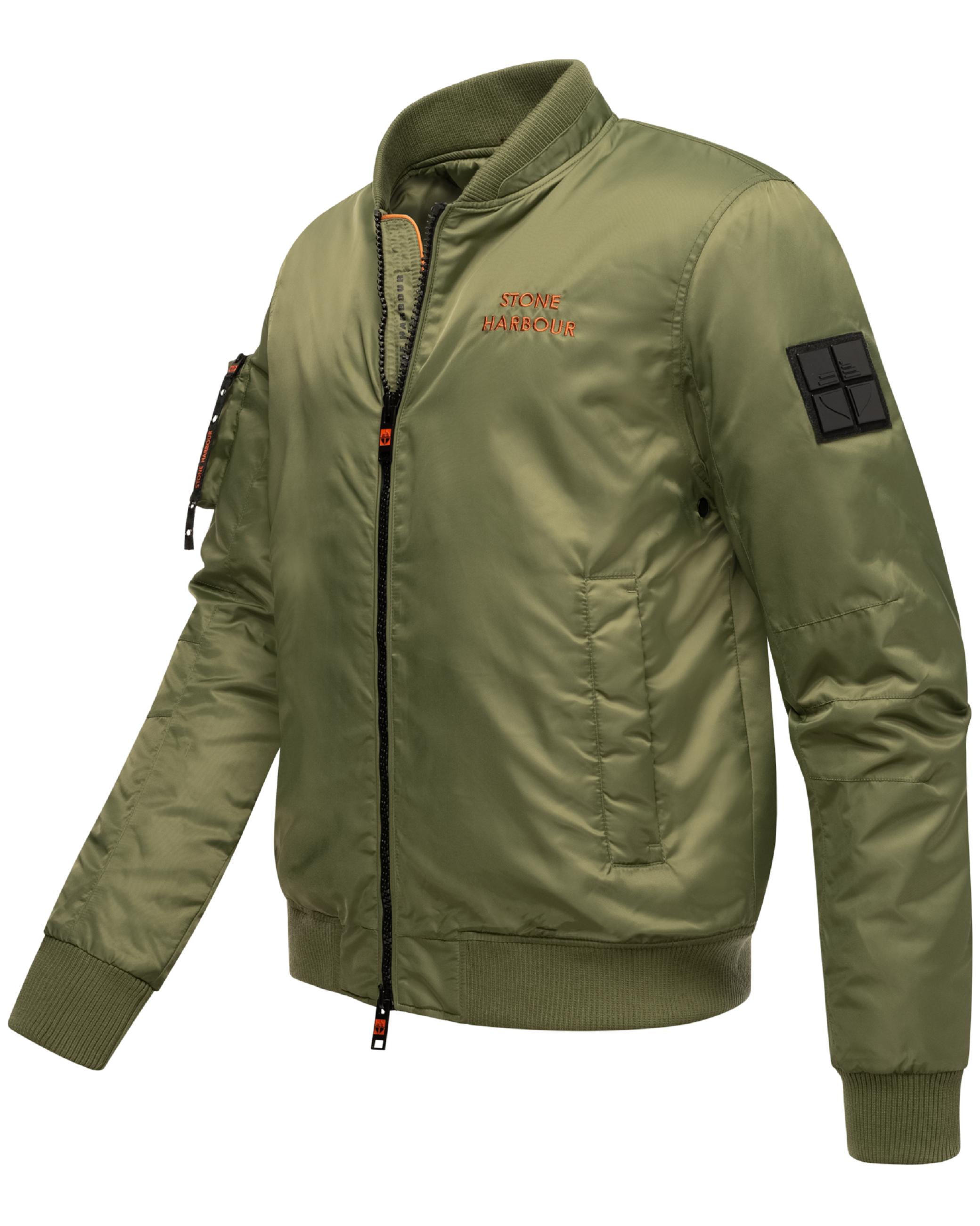 Modische Bomberjacke mit Ärmeltasche "Berkoo" Olive Leaf