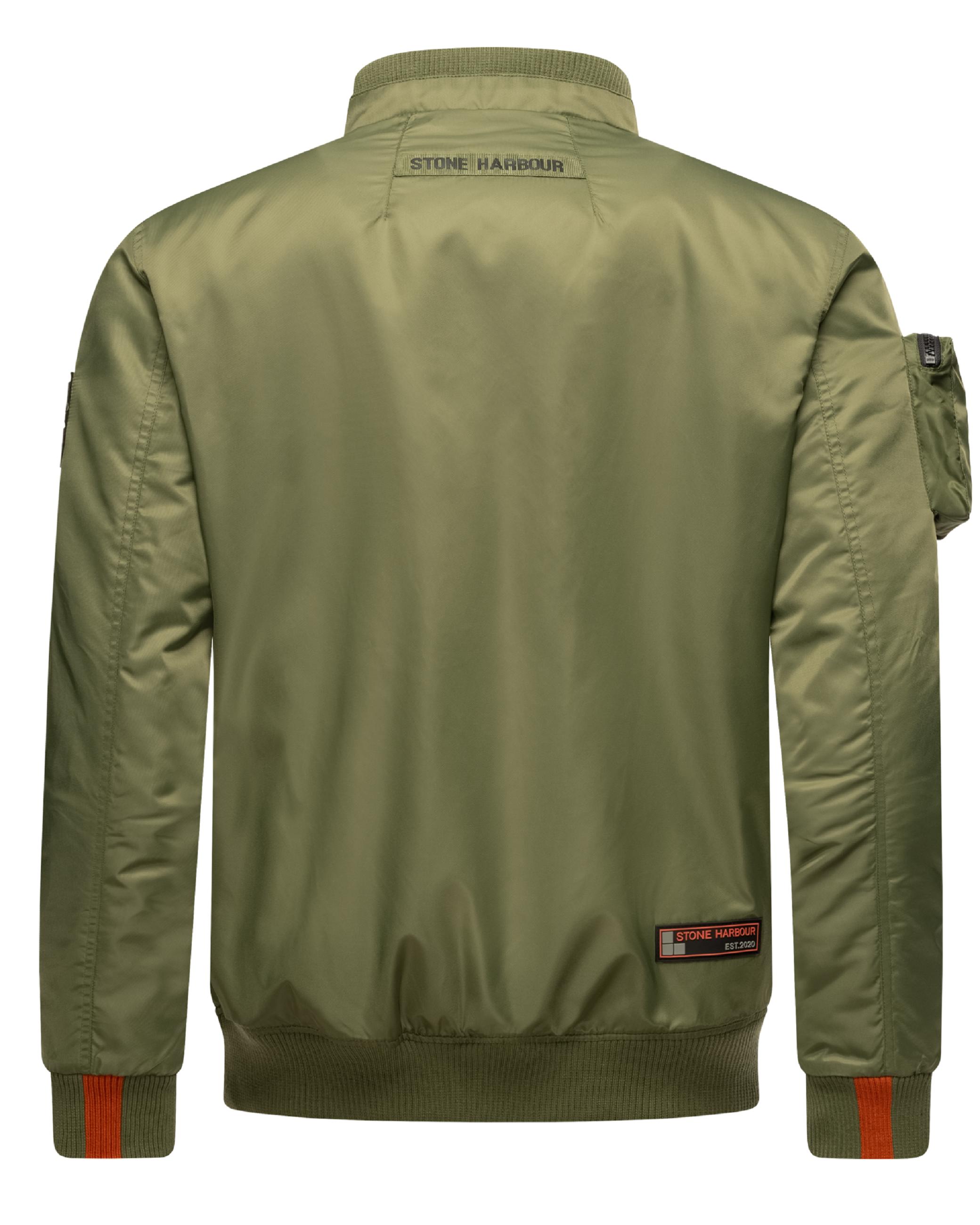 Modische Bomberjacke mit Ärmeltasche "Berkoo" Olive Leaf