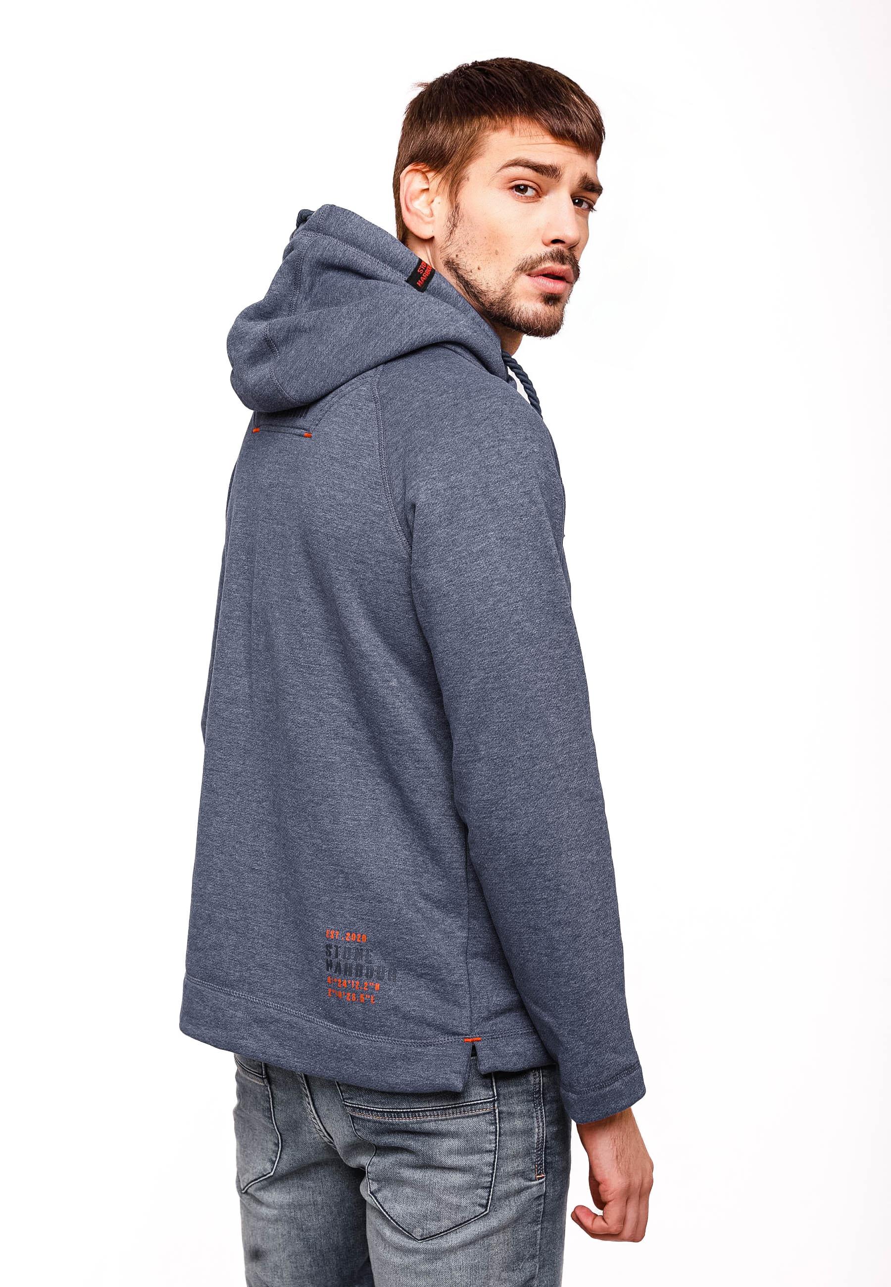 Sportlicher Hoodie "Caspian Sailor" Dusty Blue Melange