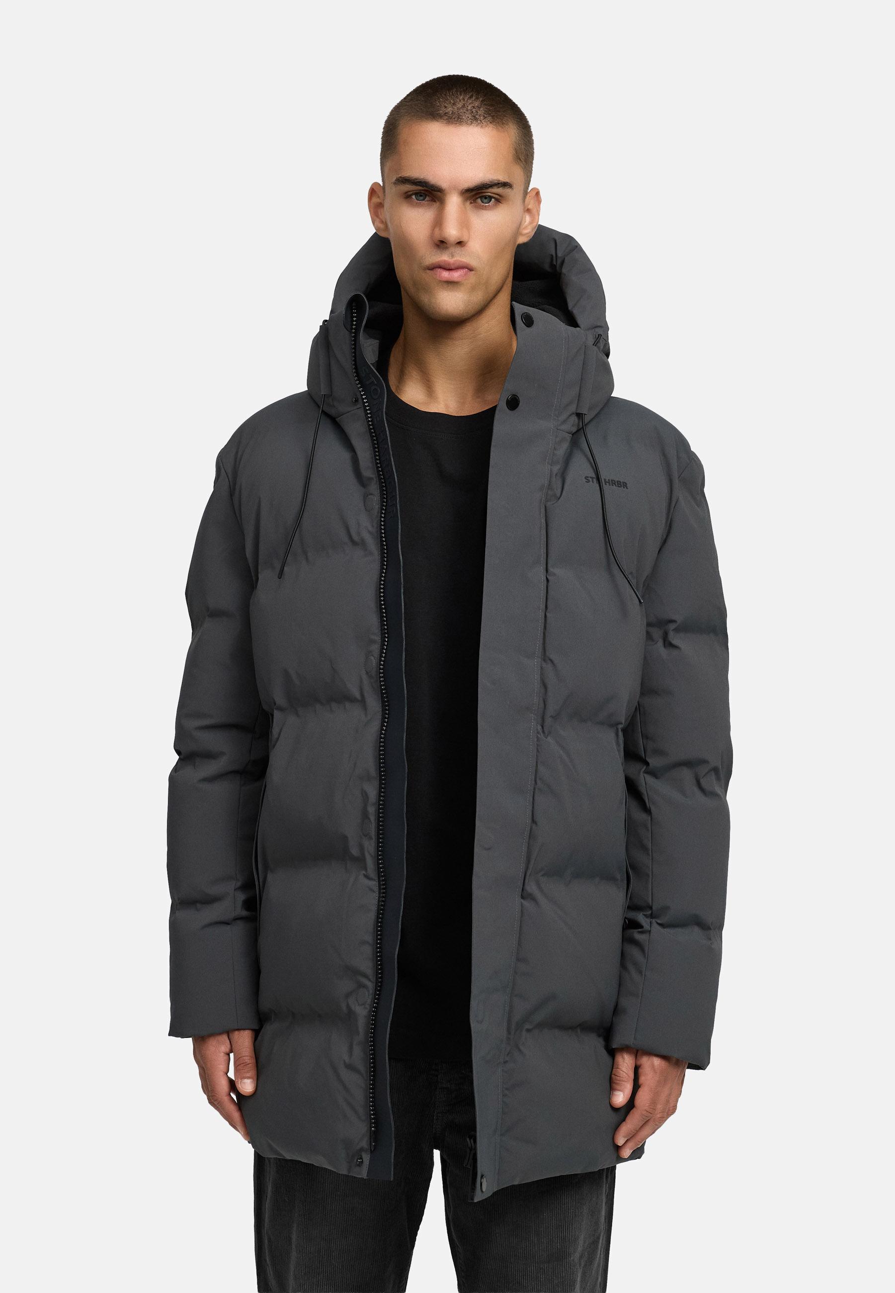Gesteppter Kurzmantel mit Kapuze "Darianoo XX" Anthracite