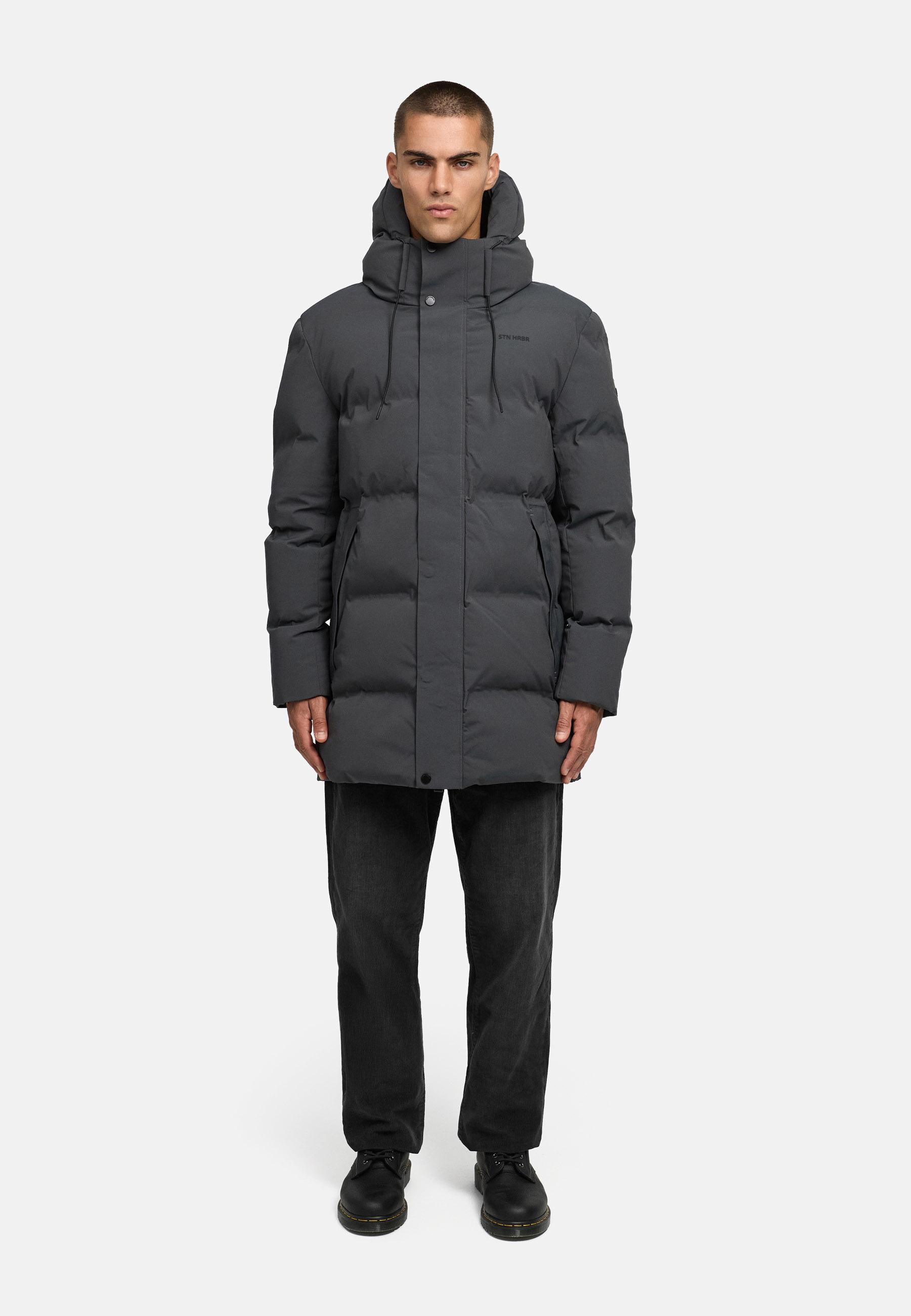 Gesteppter Kurzmantel mit Kapuze "Darianoo XX" Anthracite