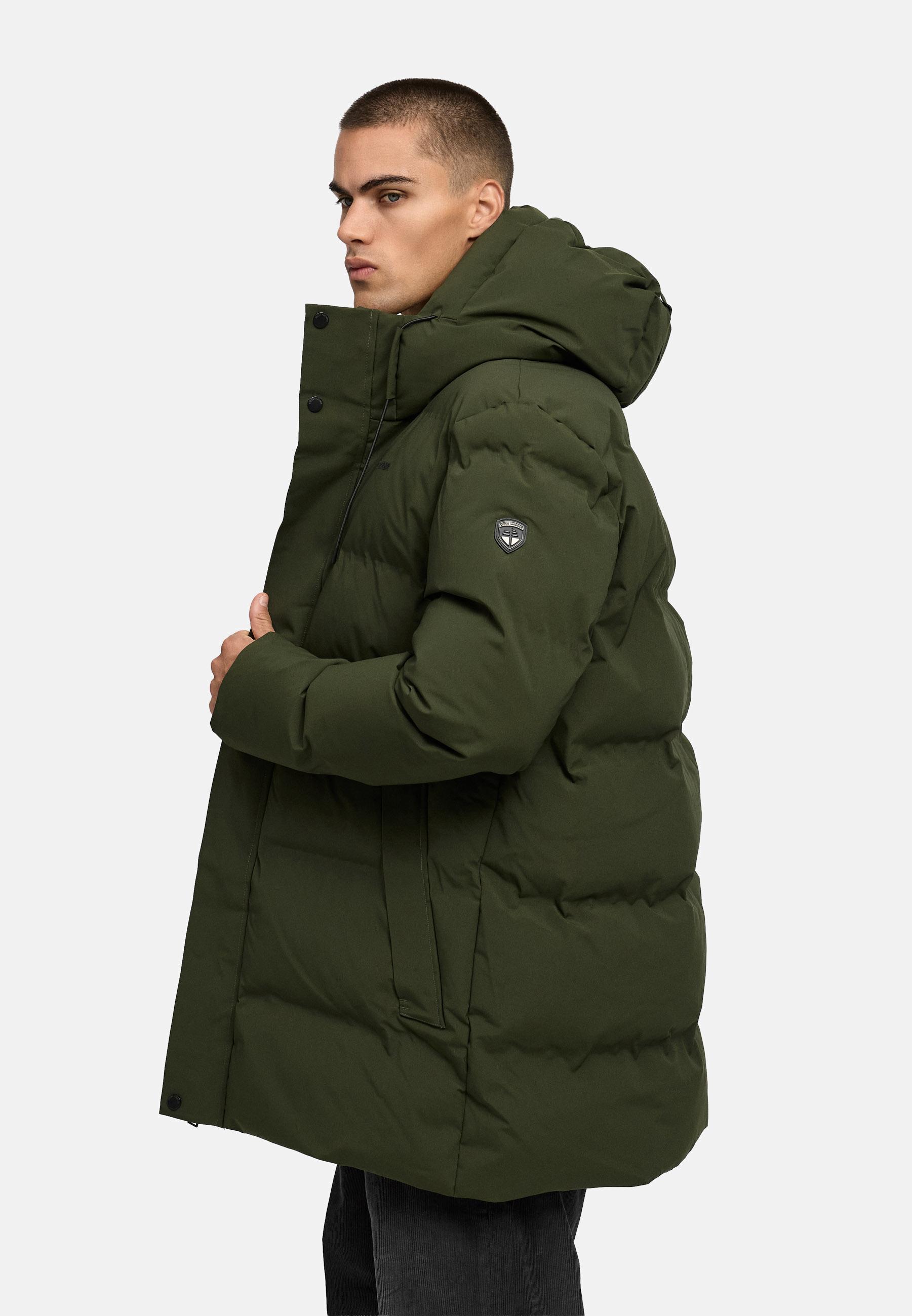 Gesteppter Kurzmantel mit Kapuze "Darianoo XX" Dark Olive
