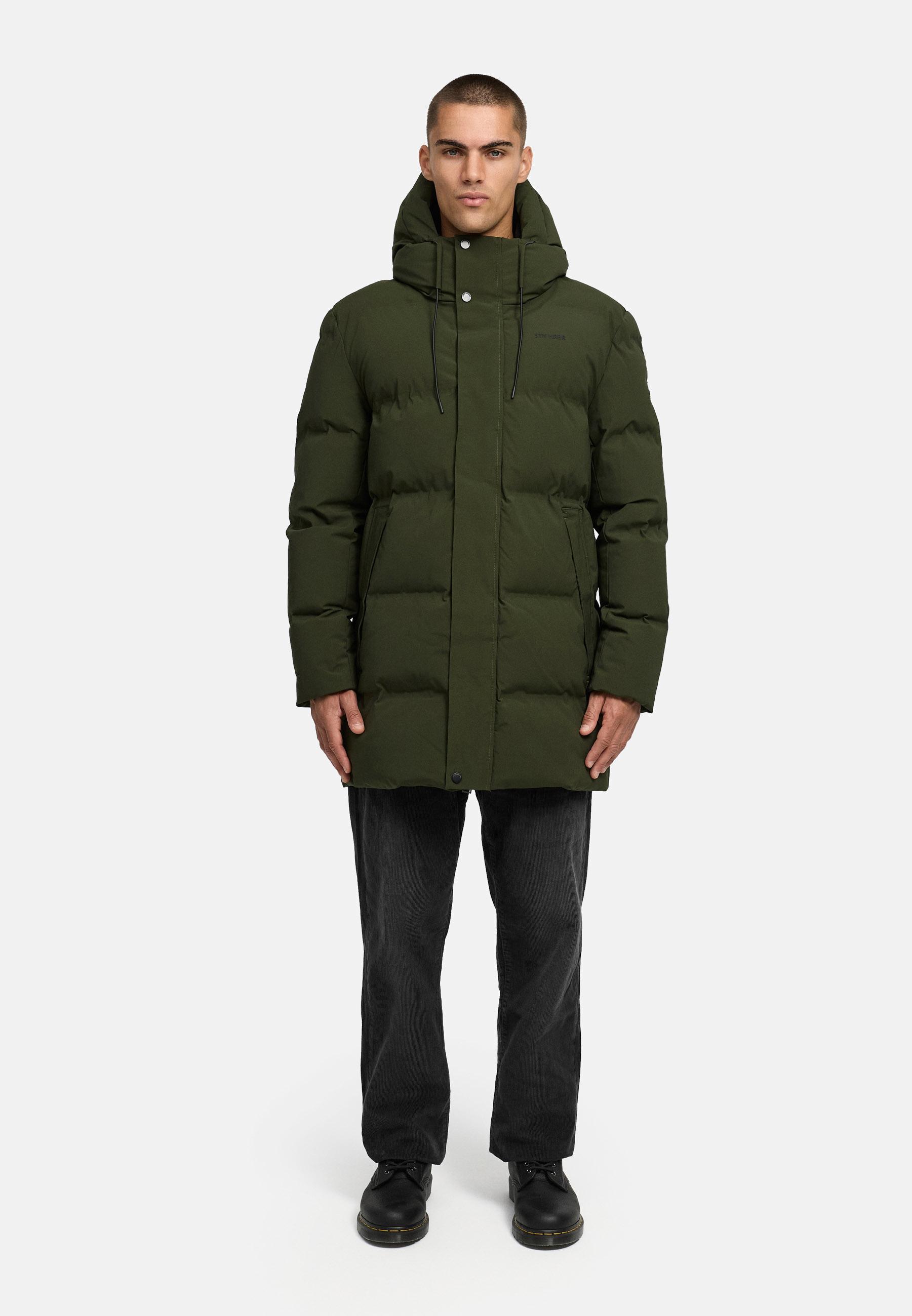 Gesteppter Kurzmantel mit Kapuze "Darianoo XX" Dark Olive
