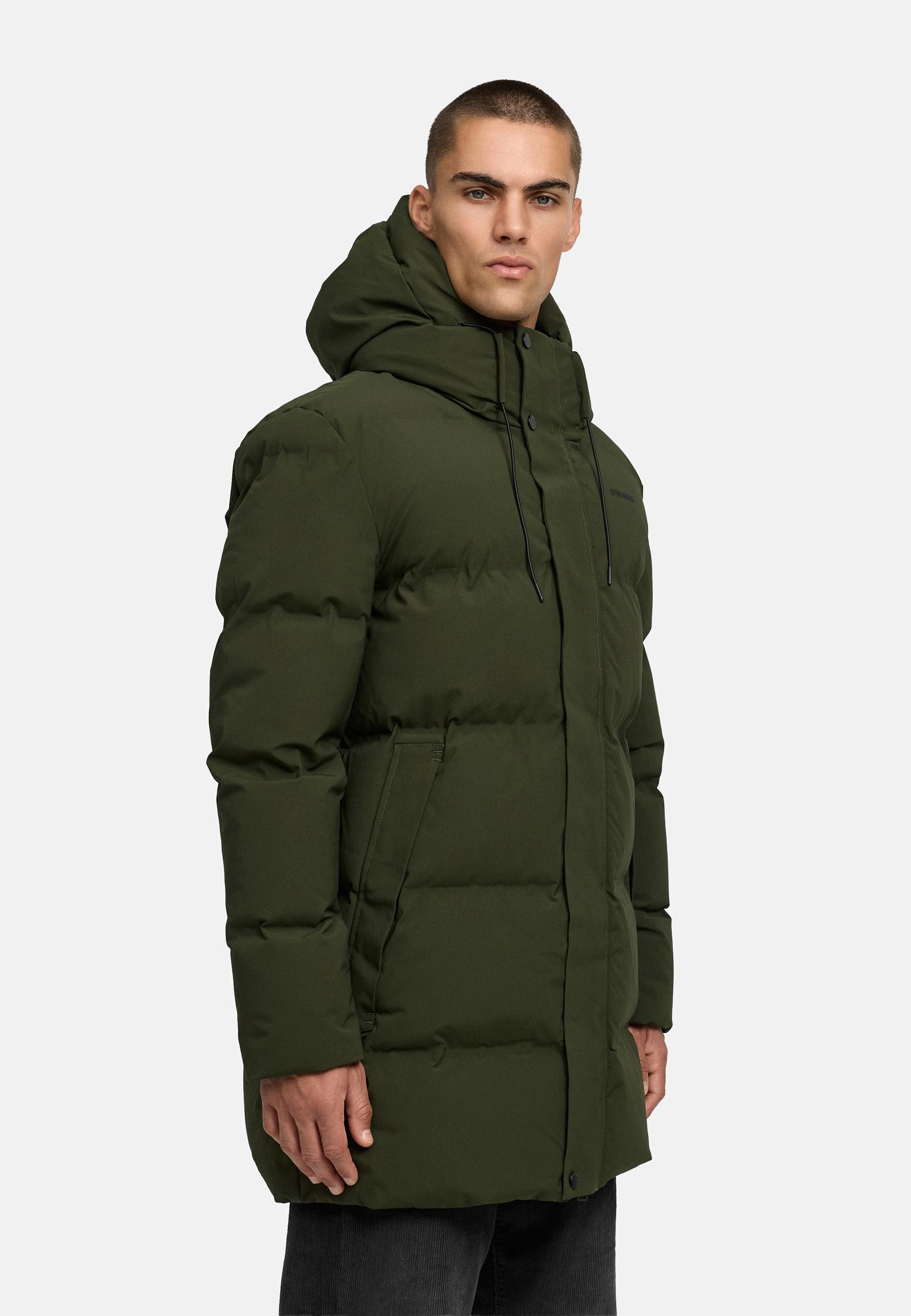 Gesteppter Kurzmantel mit Kapuze "Darianoo XX" Dark Olive