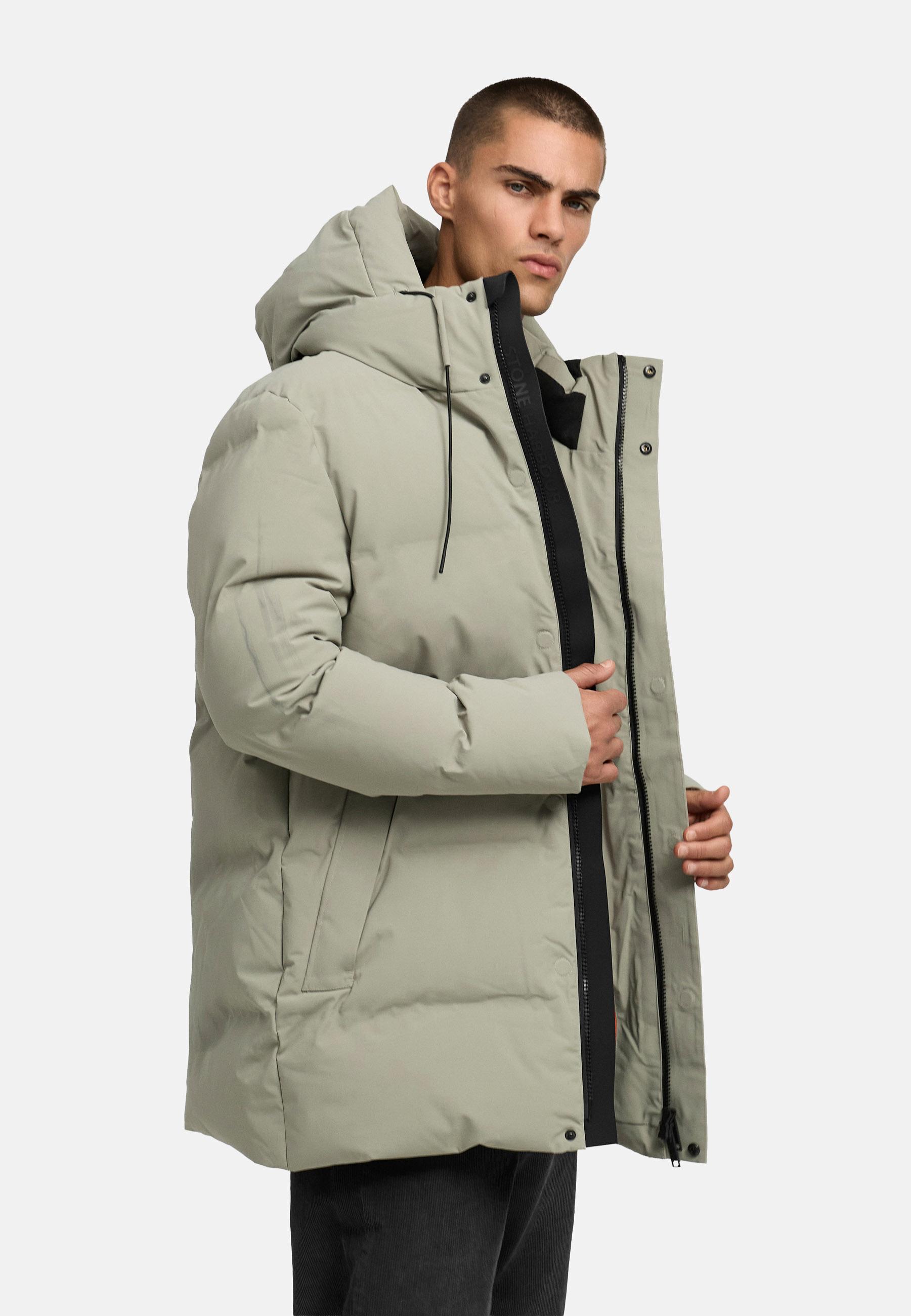 Gesteppter Kurzmantel mit Kapuze "Darianoo XX" Silver Grey