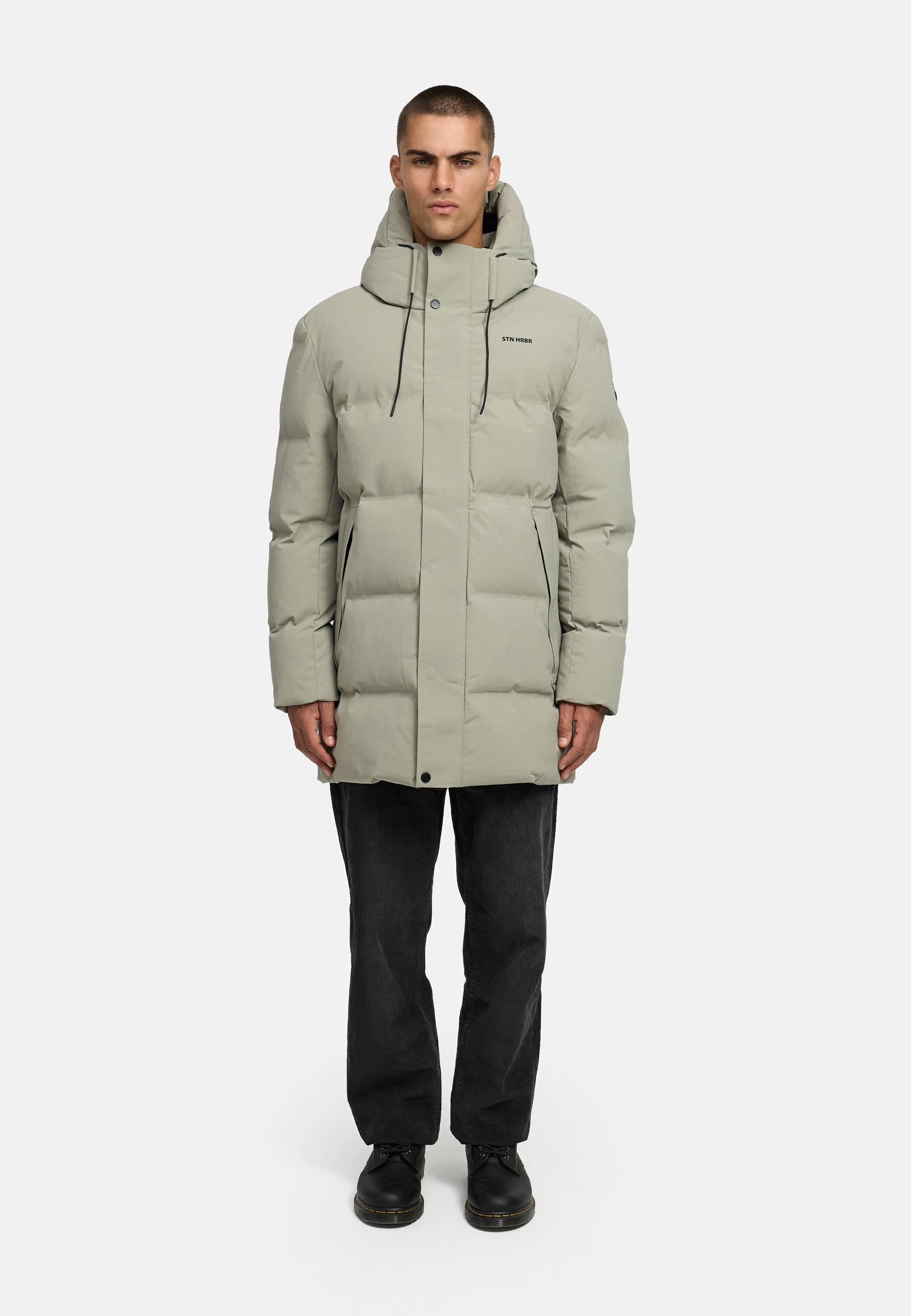 Gesteppter Kurzmantel mit Kapuze "Darianoo XX" Silver Grey