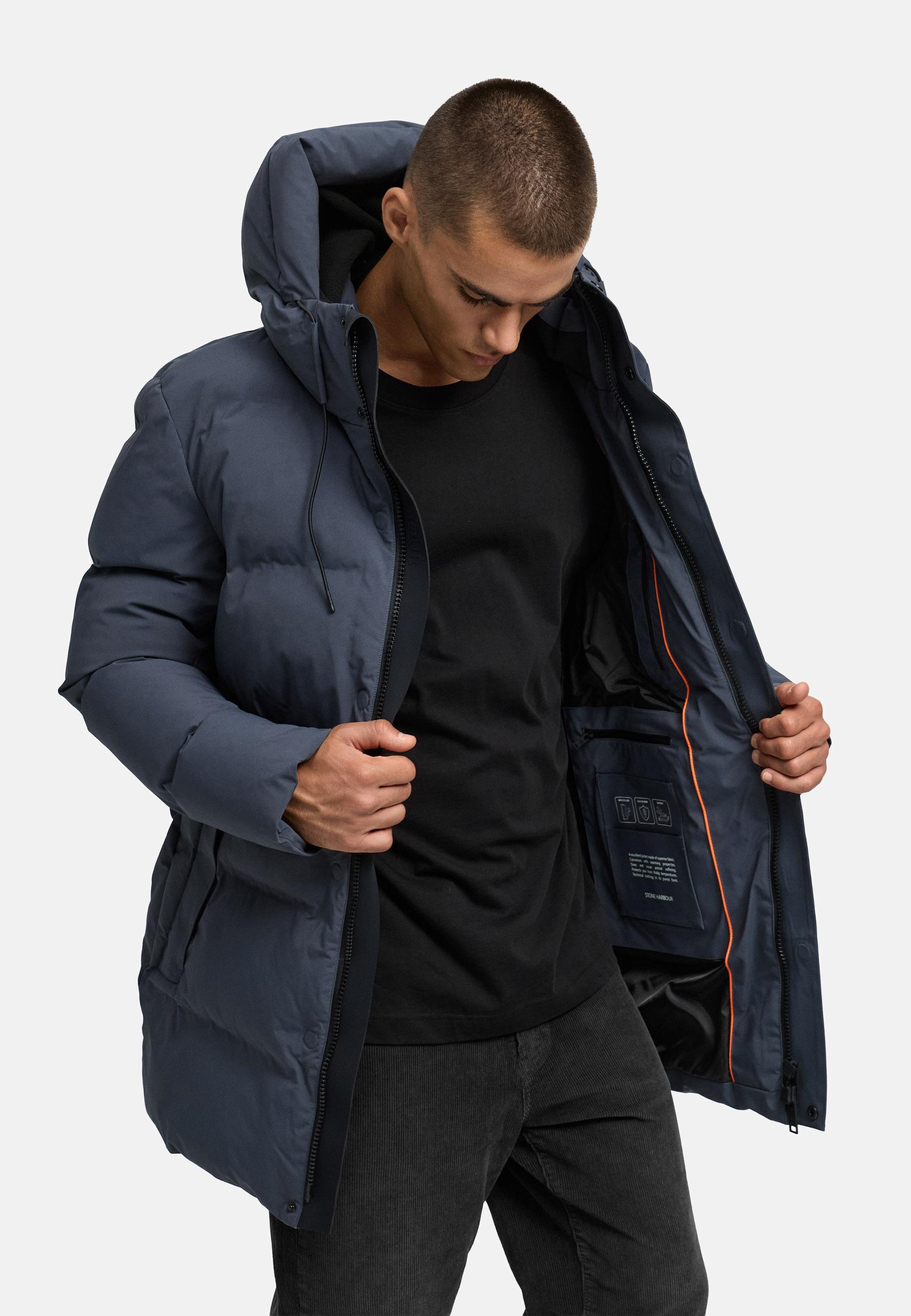 Gesteppter Kurzmantel mit Kapuze "Darianoo XX" Stone Blue