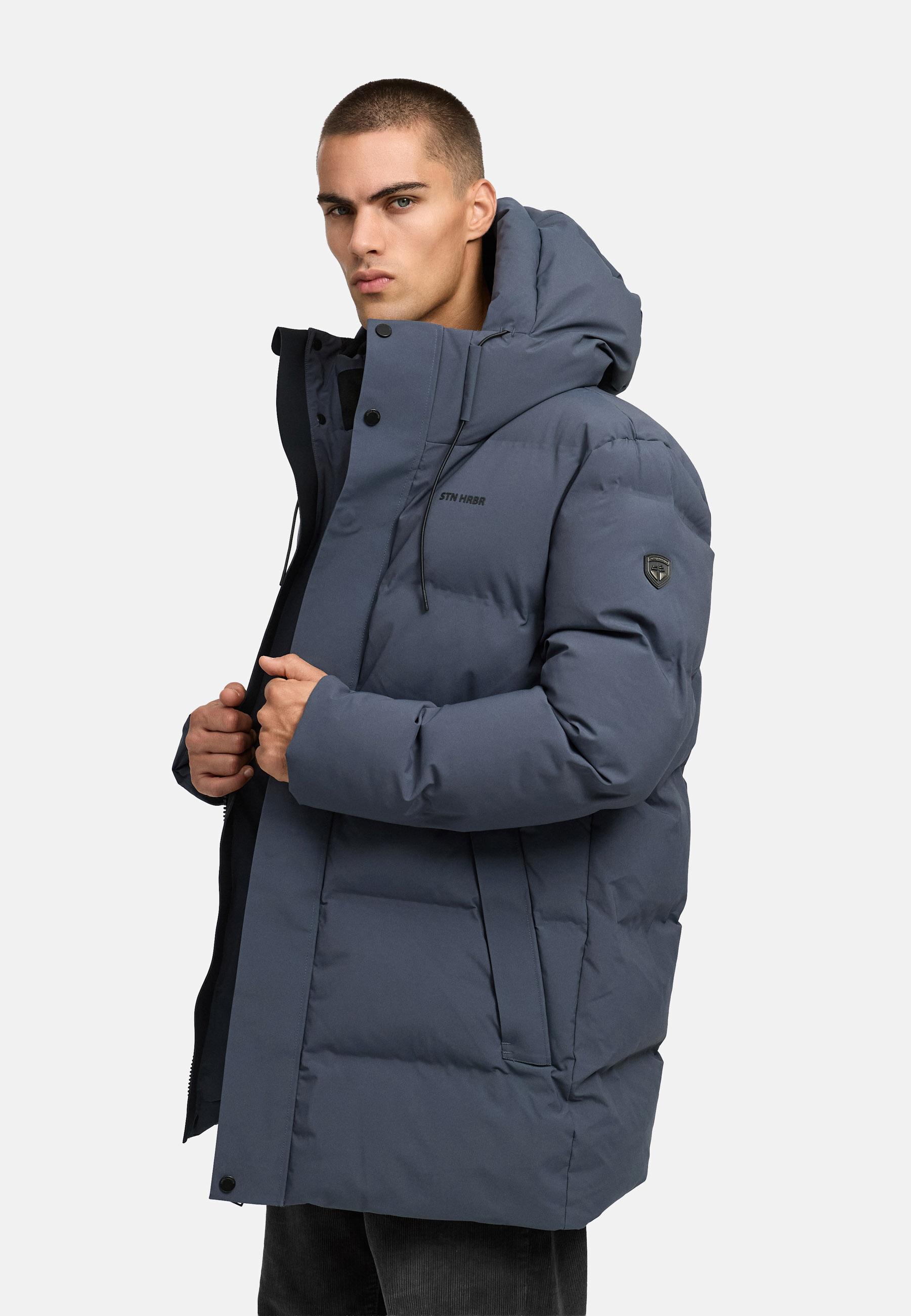 Gesteppter Kurzmantel mit Kapuze "Darianoo XX" Stone Blue