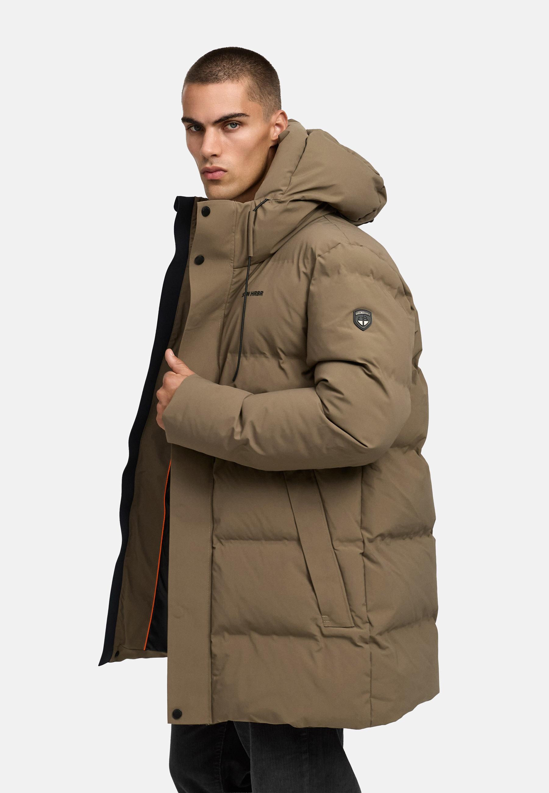 Gesteppter Kurzmantel mit Kapuze "Darianoo XX" Stone Brown