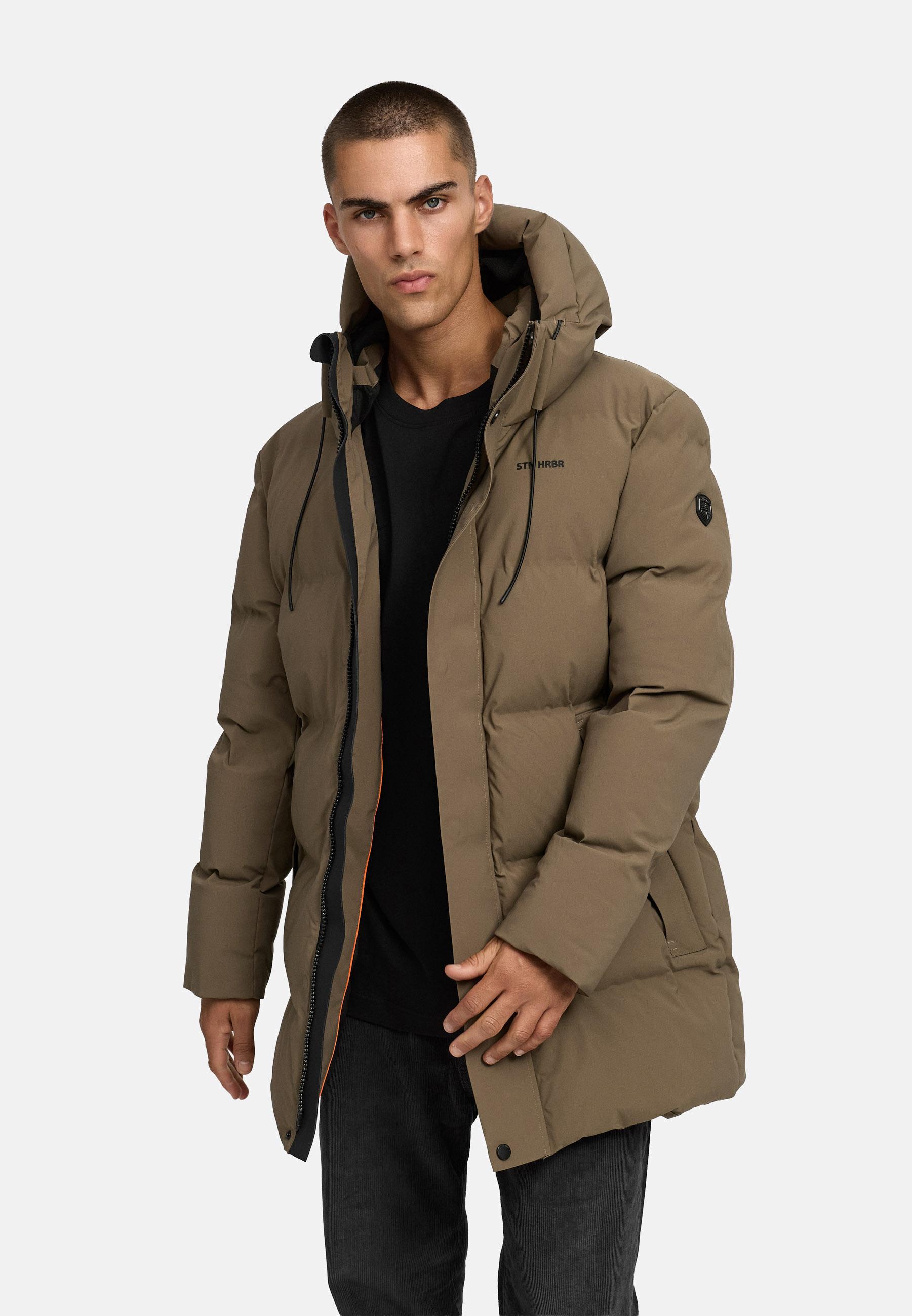 Gesteppter Kurzmantel mit Kapuze "Darianoo XX" Stone Brown