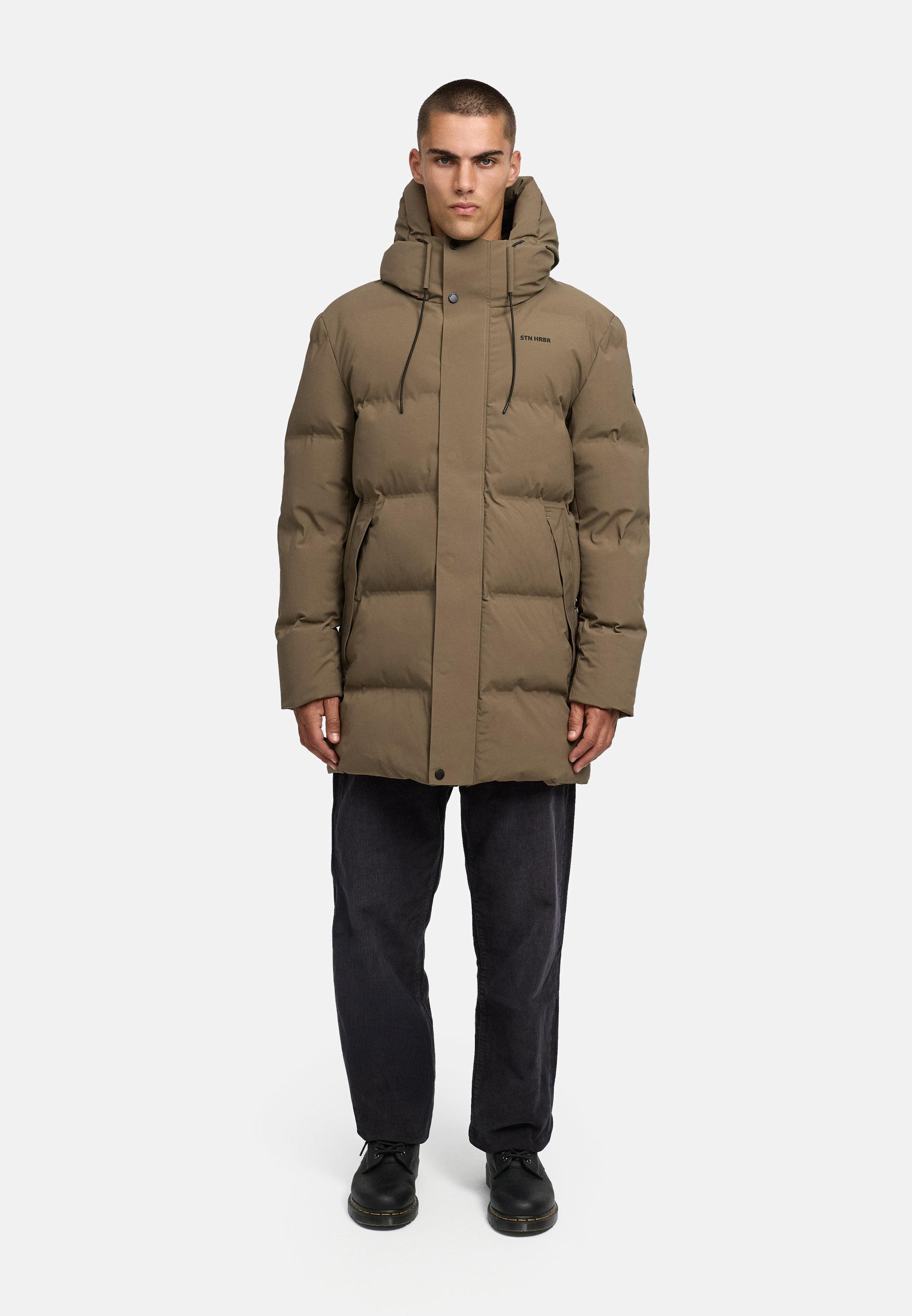 Gesteppter Kurzmantel mit Kapuze "Darianoo XX" Stone Brown