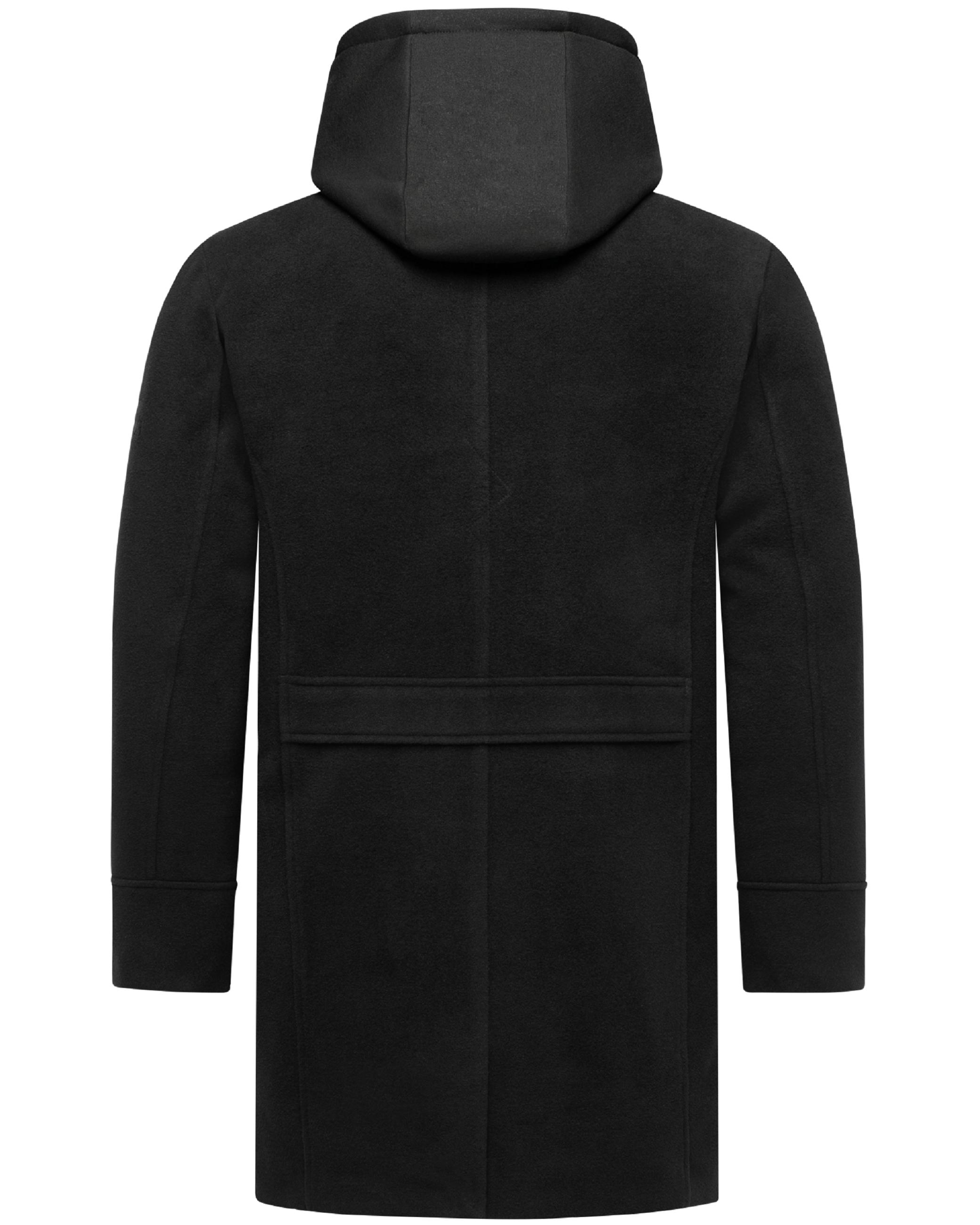 Klassischer Mantel in Wollmantel-Optik mit Kapuze "Darioon XX" Black