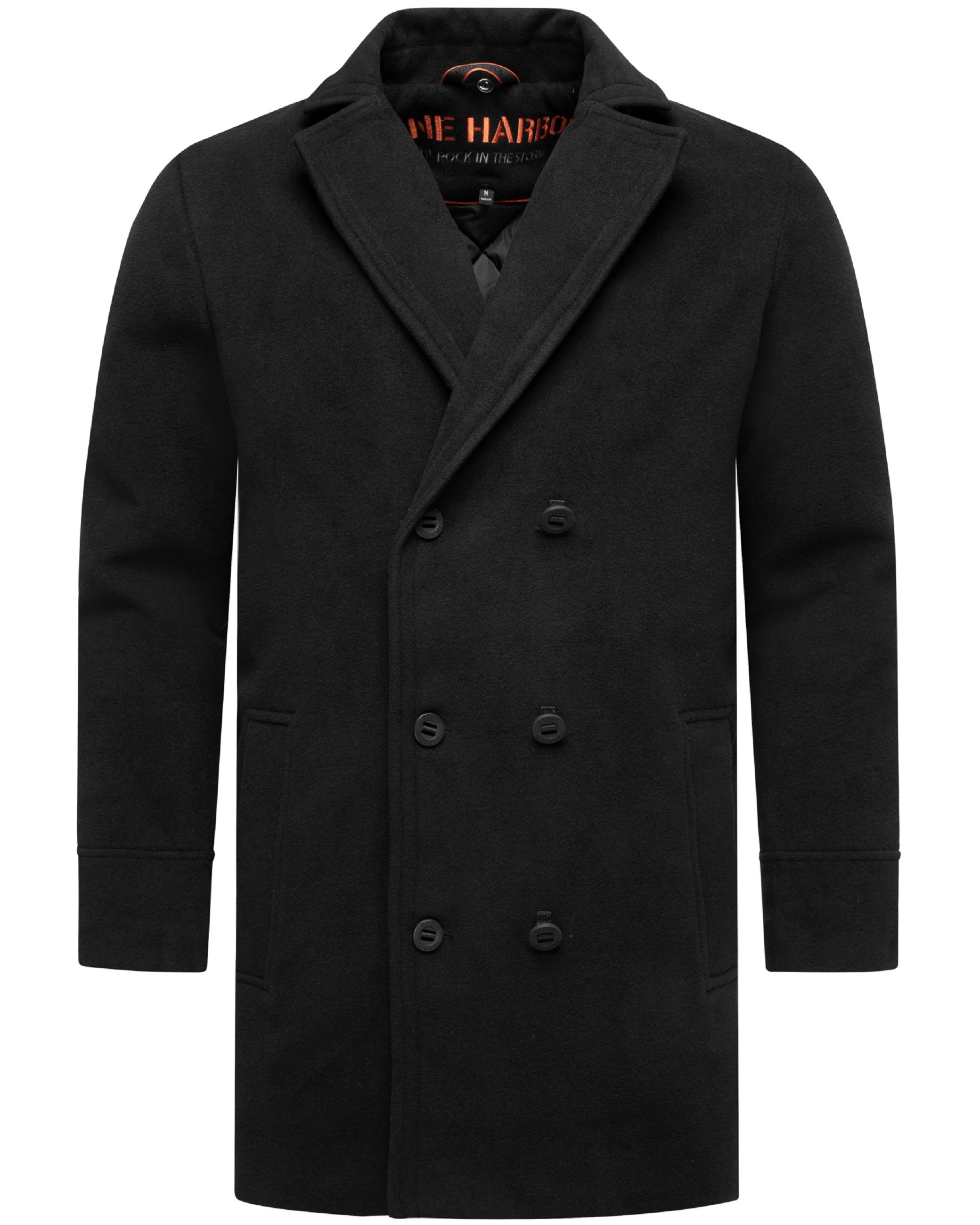 Klassischer Mantel in Wollmantel-Optik mit Kapuze "Darioon XX" Black