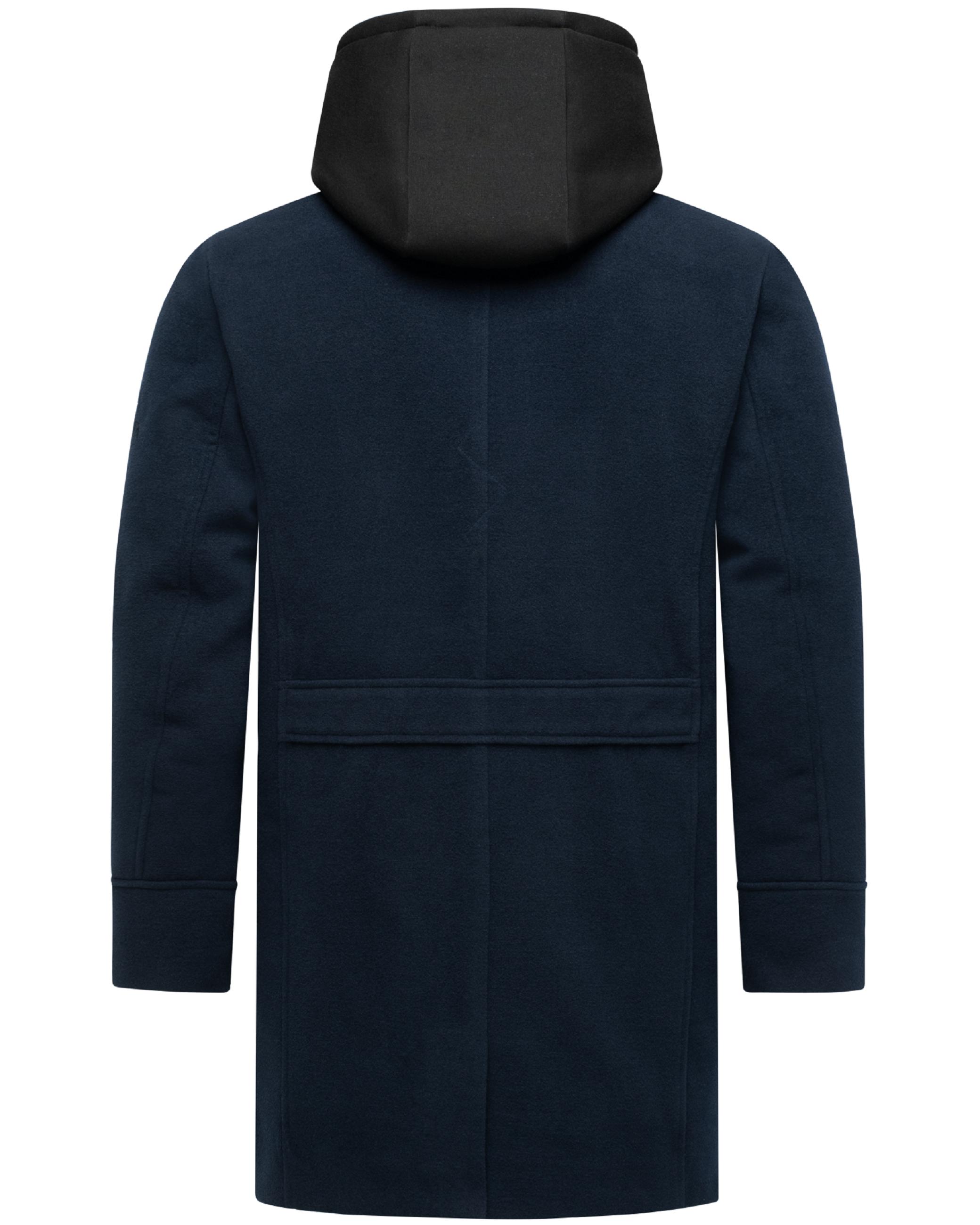 Klassischer Mantel in Wollmantel-Optik mit Kapuze "Darioon XX" Navy