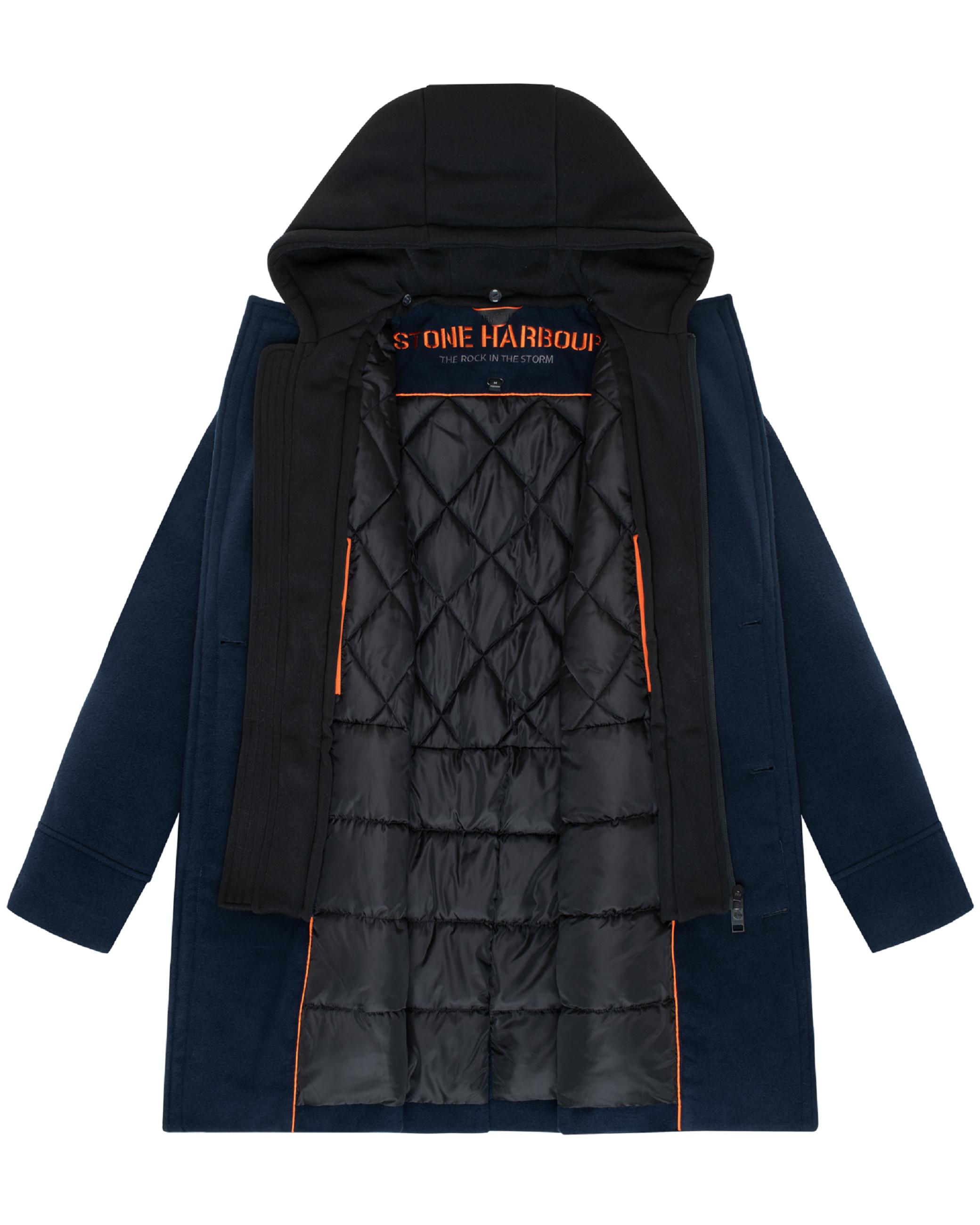 Klassischer Mantel in Wollmantel-Optik mit Kapuze "Darioon XX" Navy