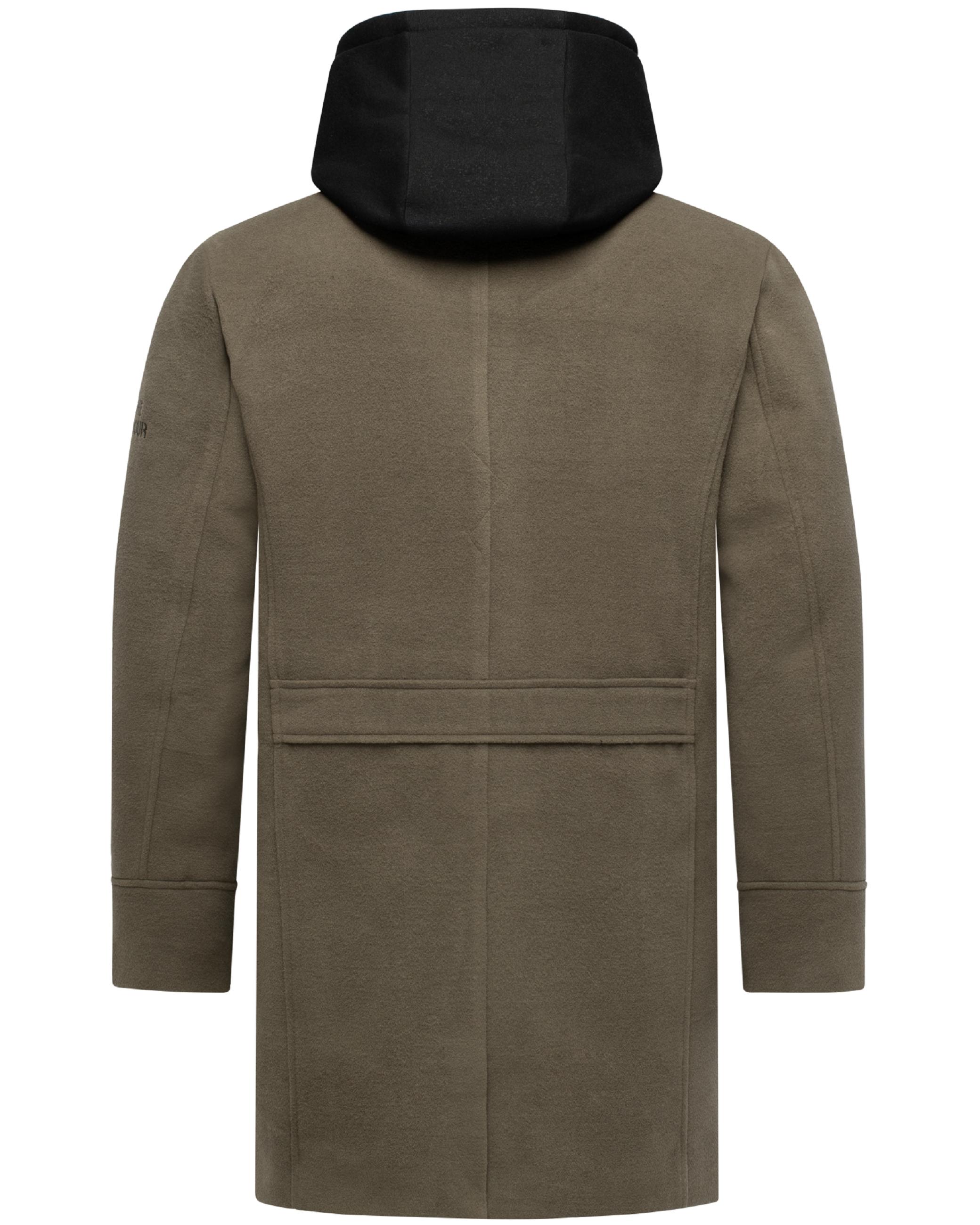 Klassischer Mantel in Wollmantel-Optik mit Kapuze "Darioon XX" Stone Brown