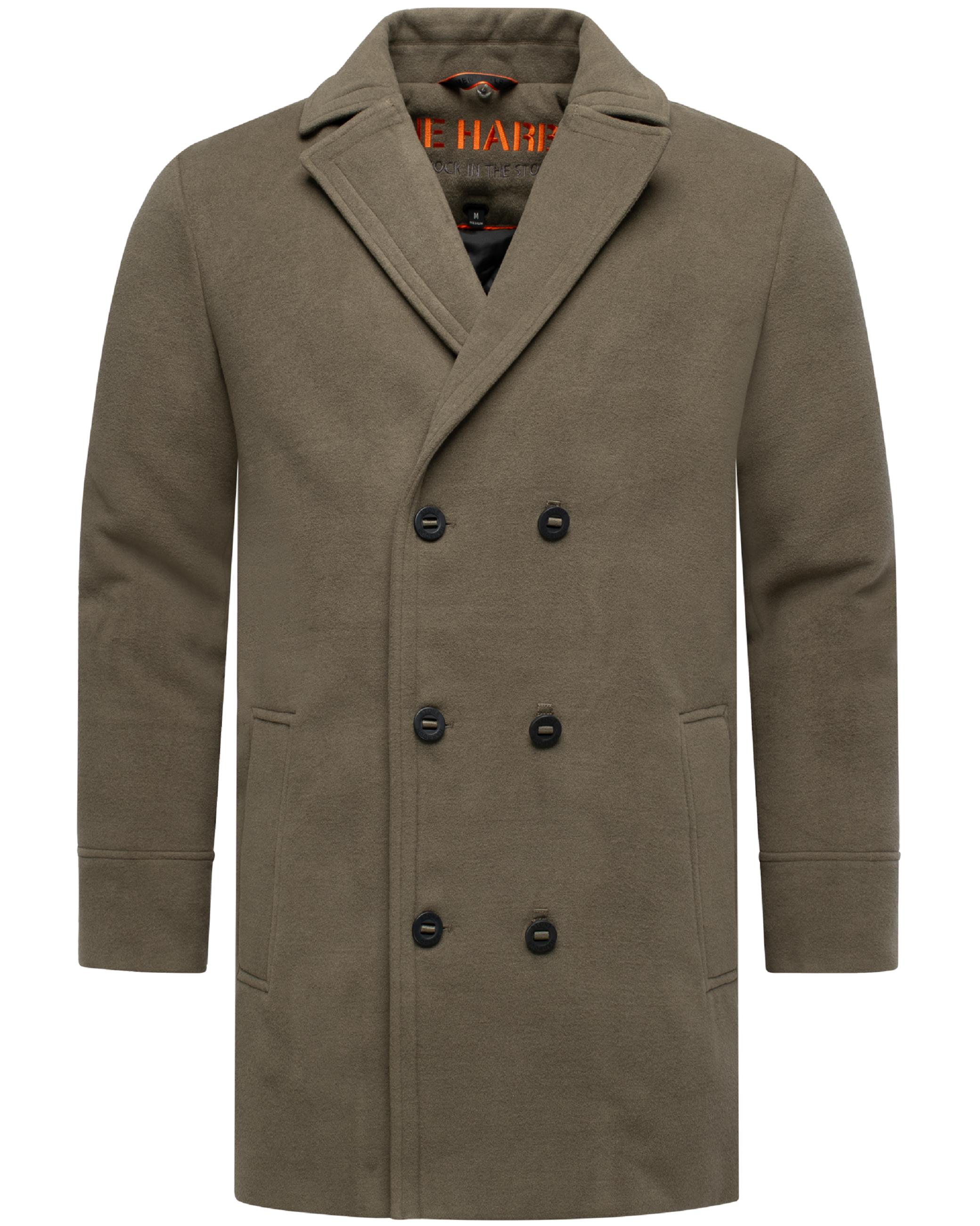 Klassischer Mantel in Wollmantel-Optik mit Kapuze "Darioon XX" Stone Brown